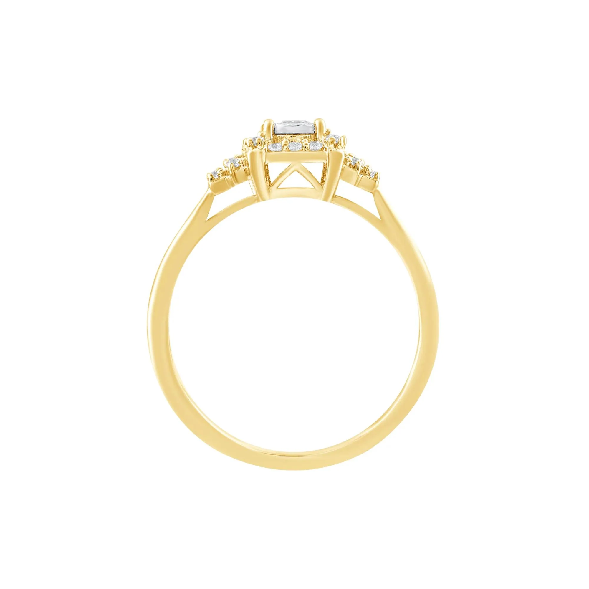1/4 CT. Tw. Diamond Ring 10K Yellow Gold Round Brilliant Cut Size 10 - Image 2