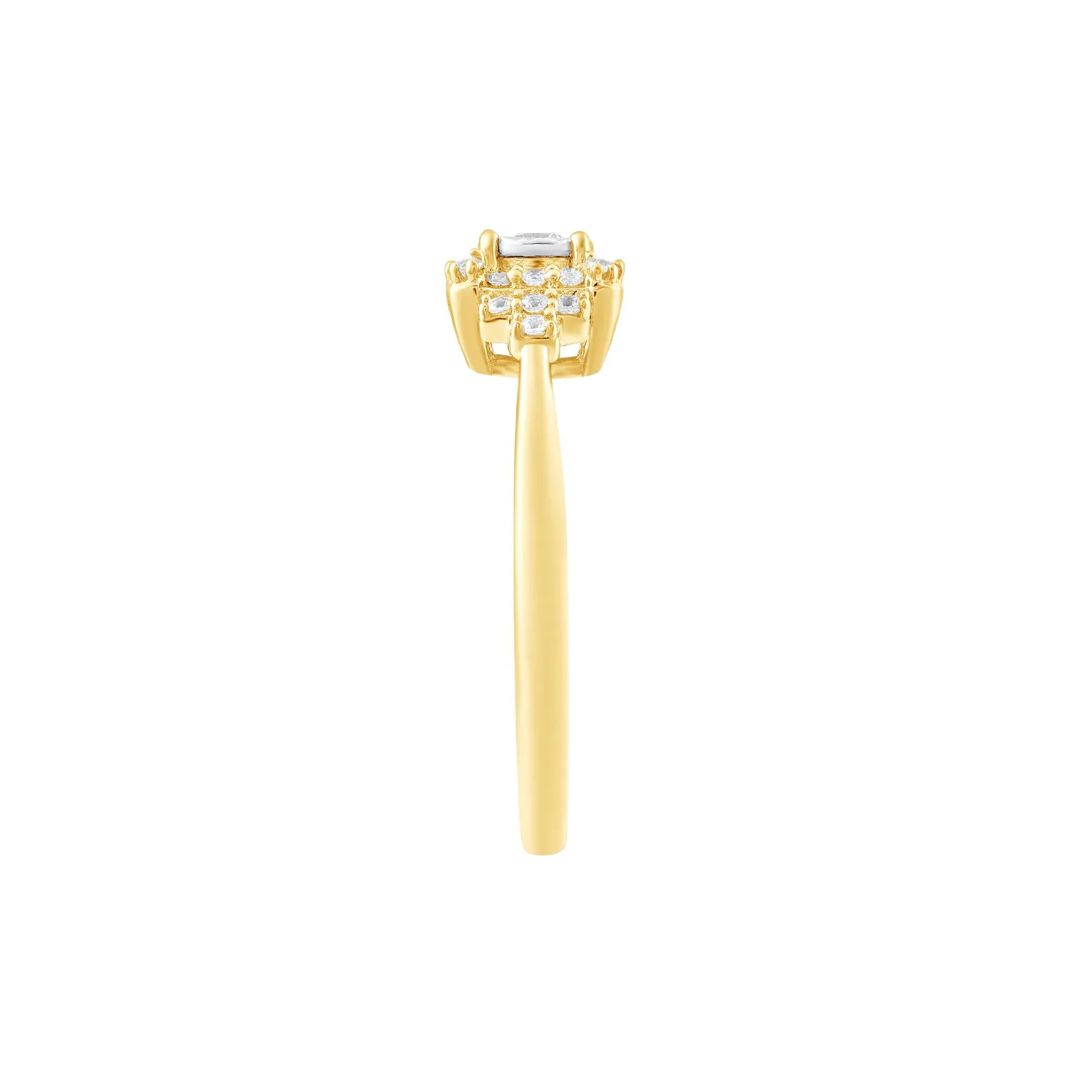 1/4 CT. Tw. Diamond Ring 10K Yellow Gold Round Brilliant Cut Size 5.5 - Image 3