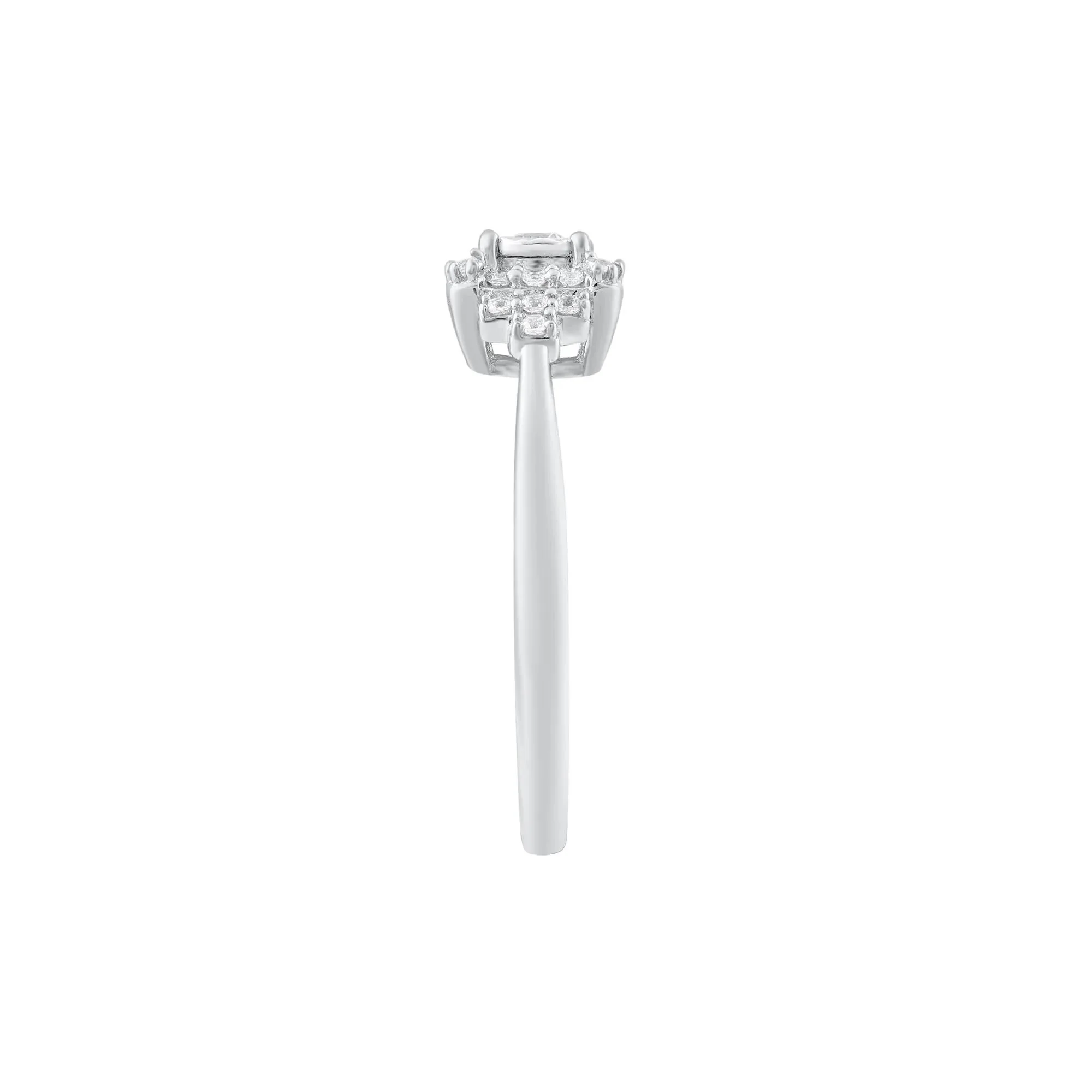 1/4 CT. Tw. Diamond Ring 10K White Gold Round Brilliant Cut Size 9 - Image 3