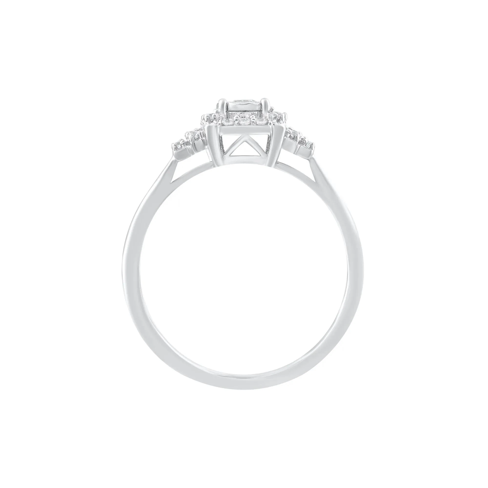 1/4 CT. Tw. Diamond Ring 10K White Gold Round Brilliant Cut Size 9.5 - Image 2