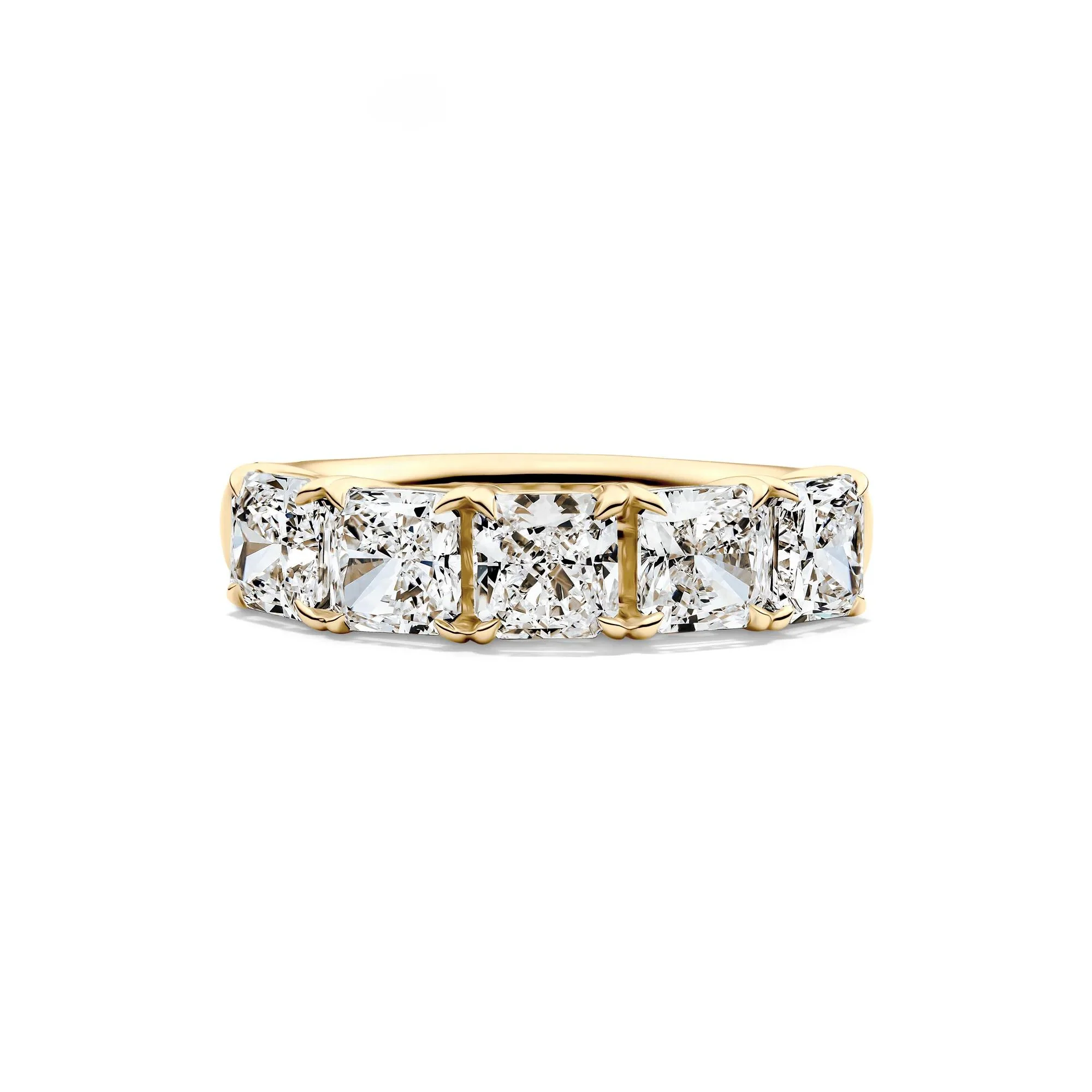 3 CT. Tw. Lab Grown Diamond Five-Stone Anniversary Band Ring 14K Yellow Gold Size 7 5mm