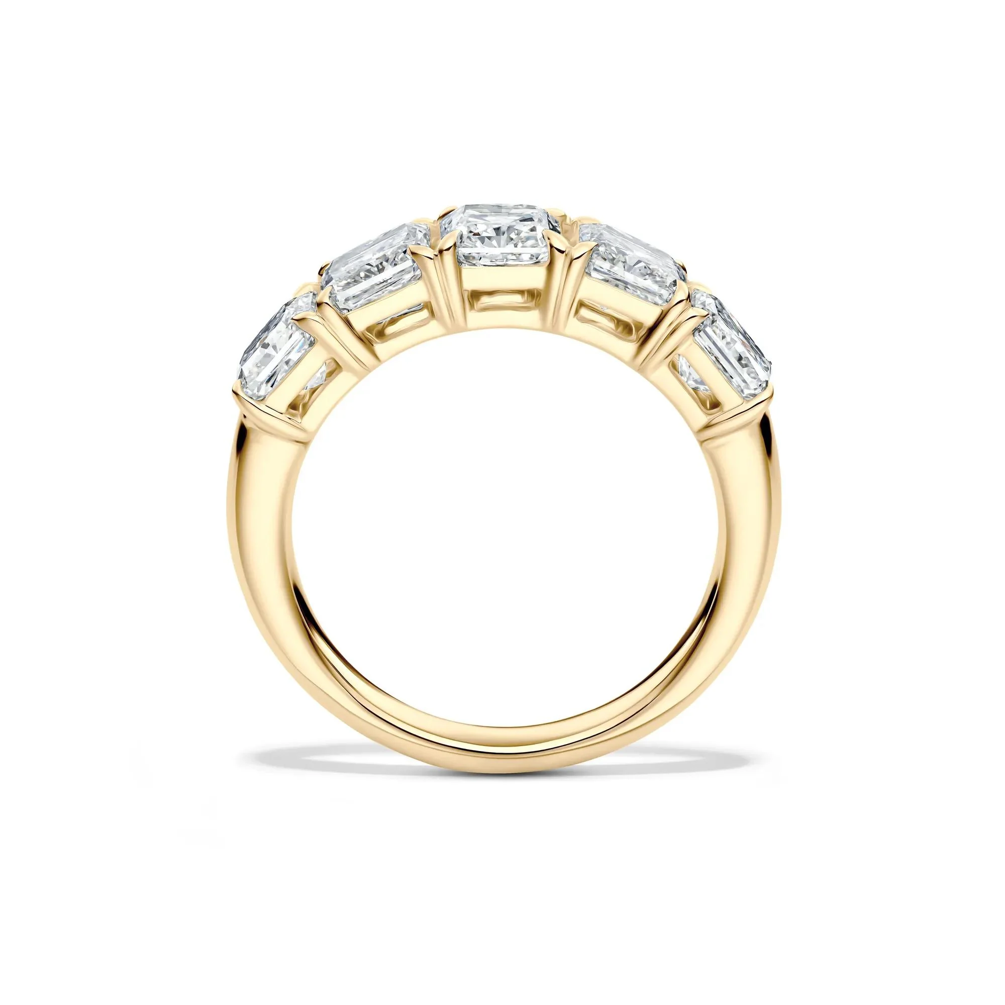 3 CT. Tw. Lab Grown Diamond Five-Stone Anniversary Band Ring 14K Yellow Gold Size 9 5mm - Image 2