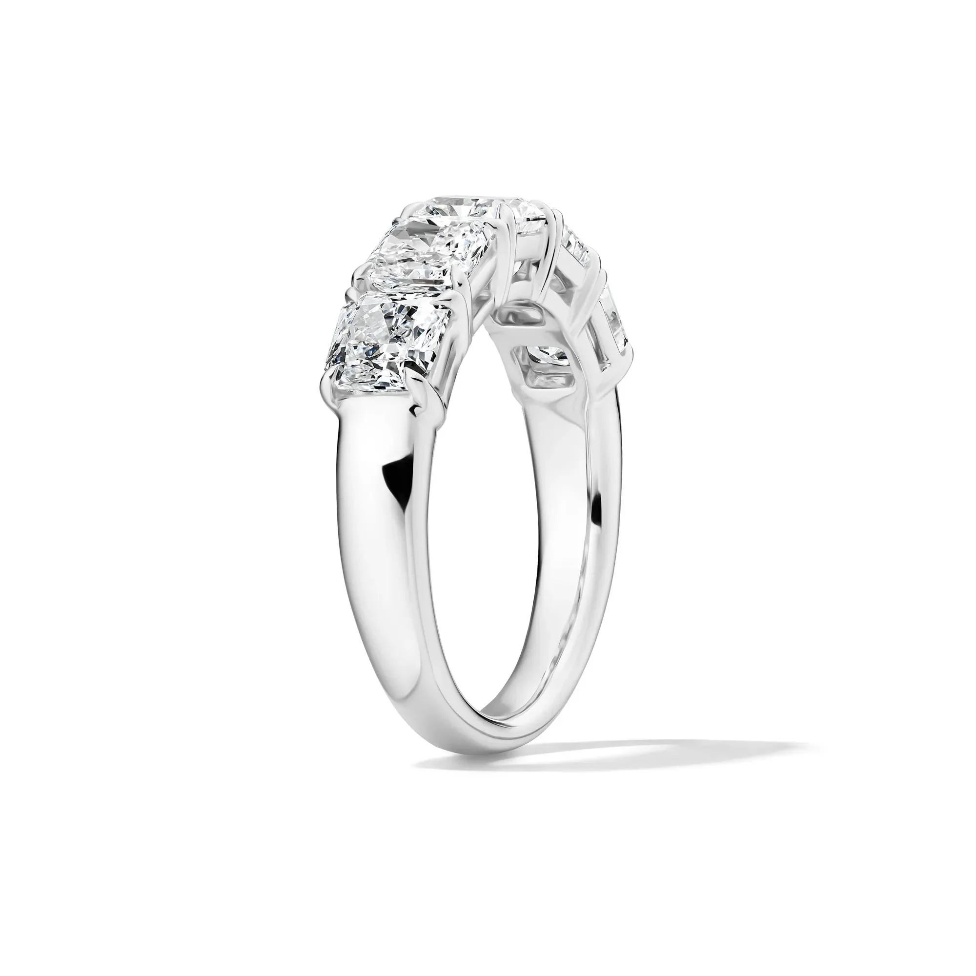 3 CT. Tw. Lab Grown Diamond Five-Stone Anniversary Band Ring 14K White Gold Size 7 5mm - Image 3