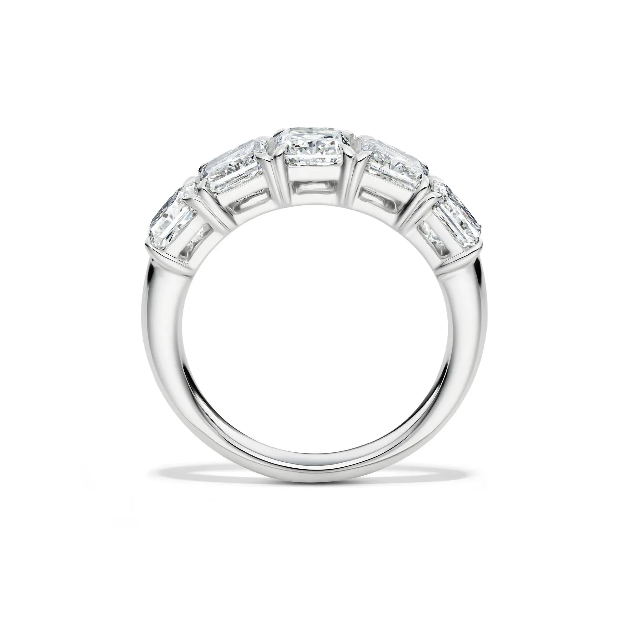 3 CT. Tw. Lab Grown Diamond Five-Stone Anniversary Band Ring 14K White Gold Size 8.5 5mm - Image 2