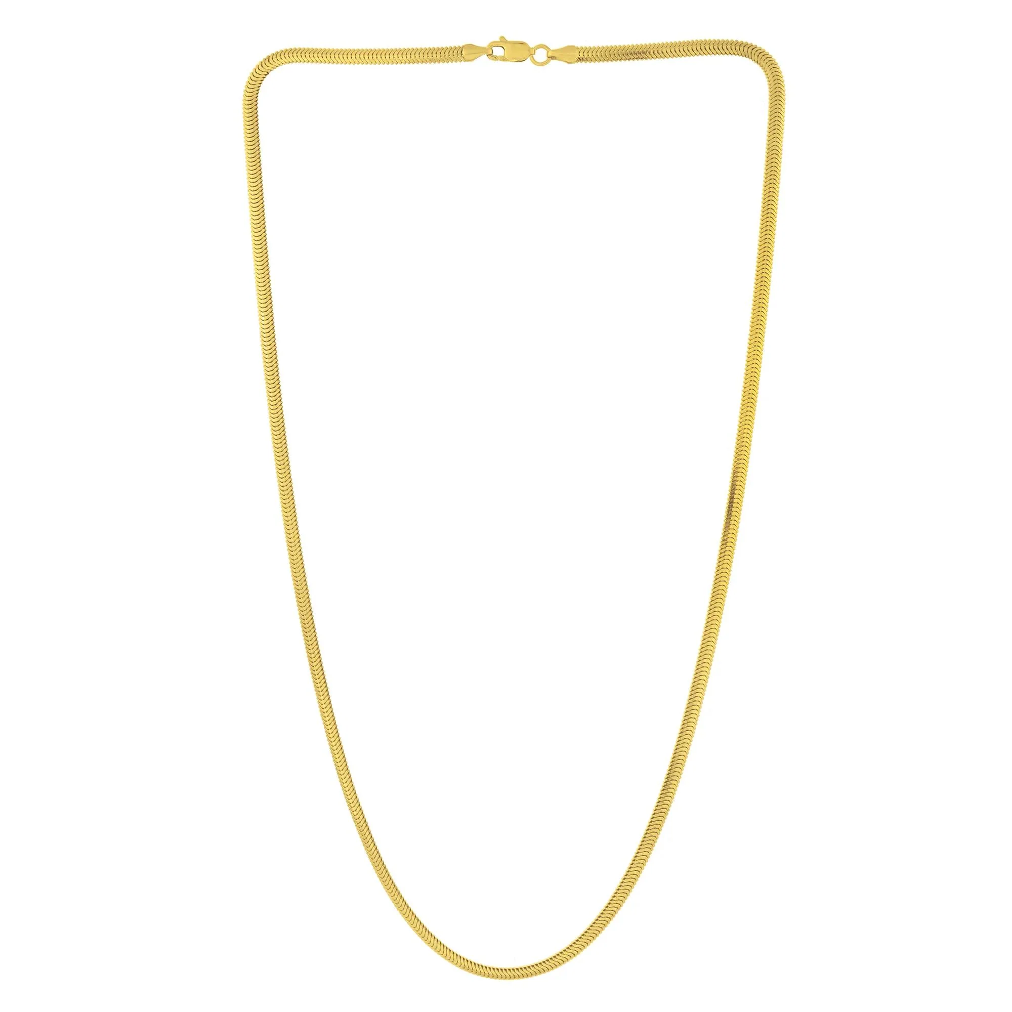 Oval Snake Chain 14K Yellow Gold Necklace Size 18"