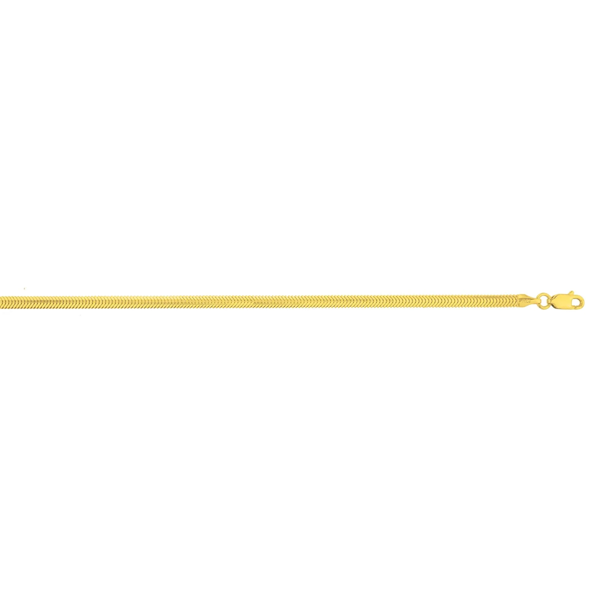 Oval Snake Chain 14K Yellow Gold Necklace Size 18" - Image 2