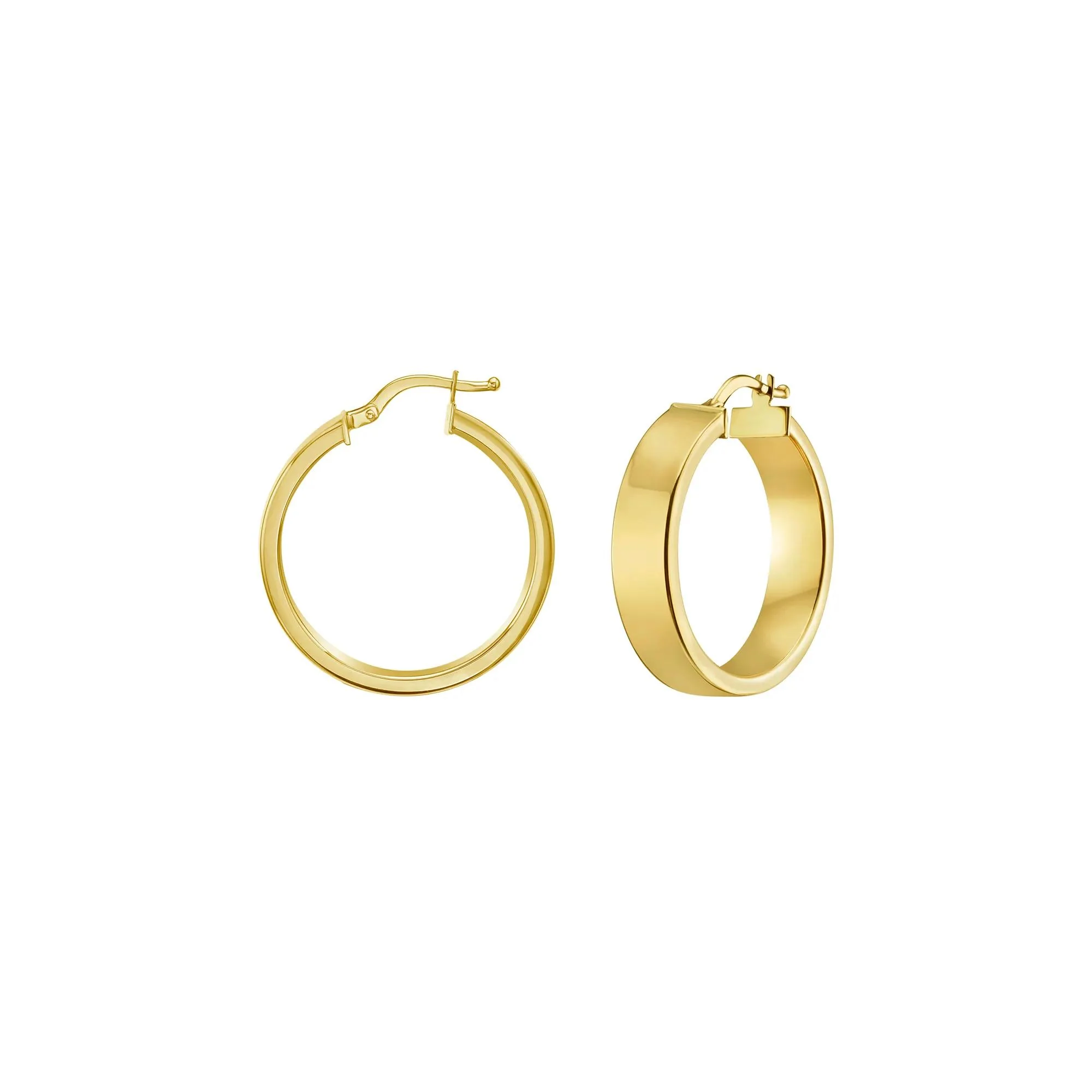 Polished Hoop Earrings 14K Yellow Gold Size 25.00mm
