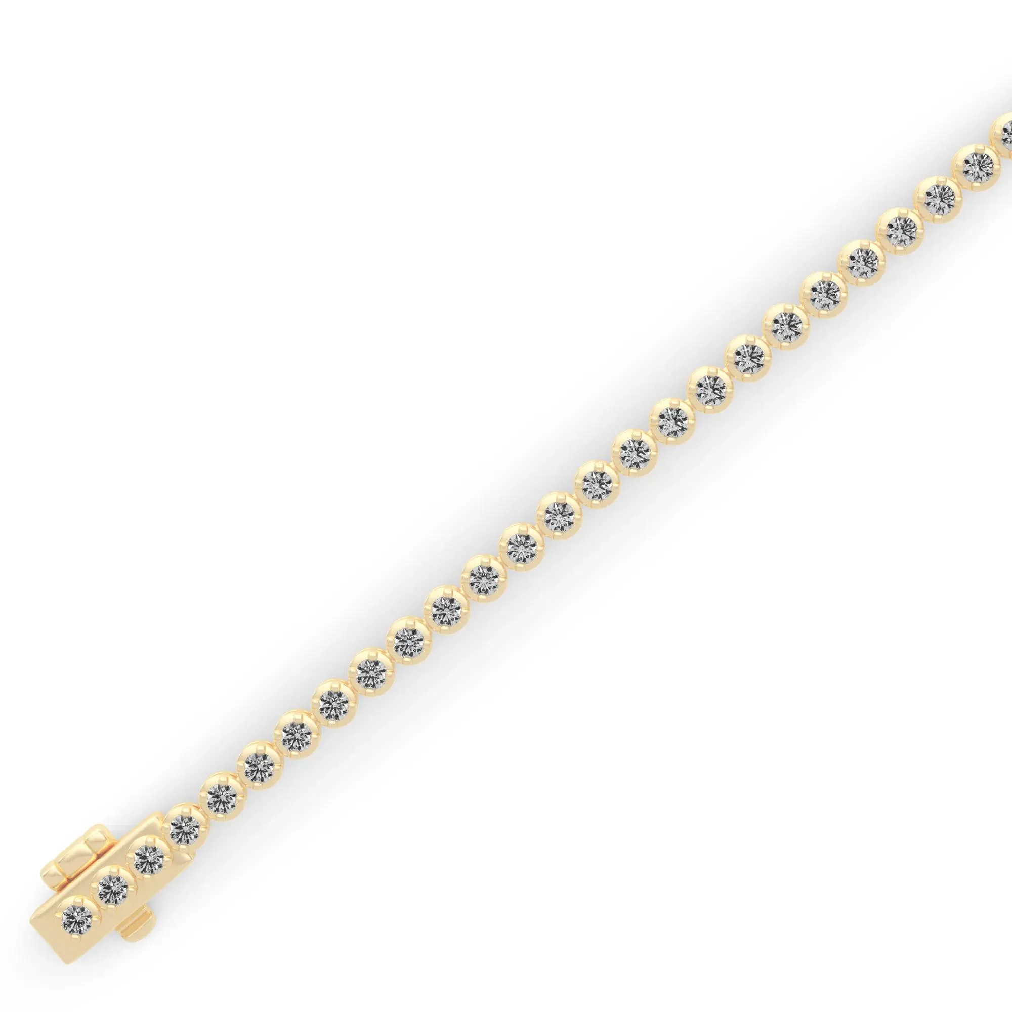 7/8 CT. Tw. Diamond Tennis Bracelet 10K Yellow Gold Size 2.00mm - Image 3