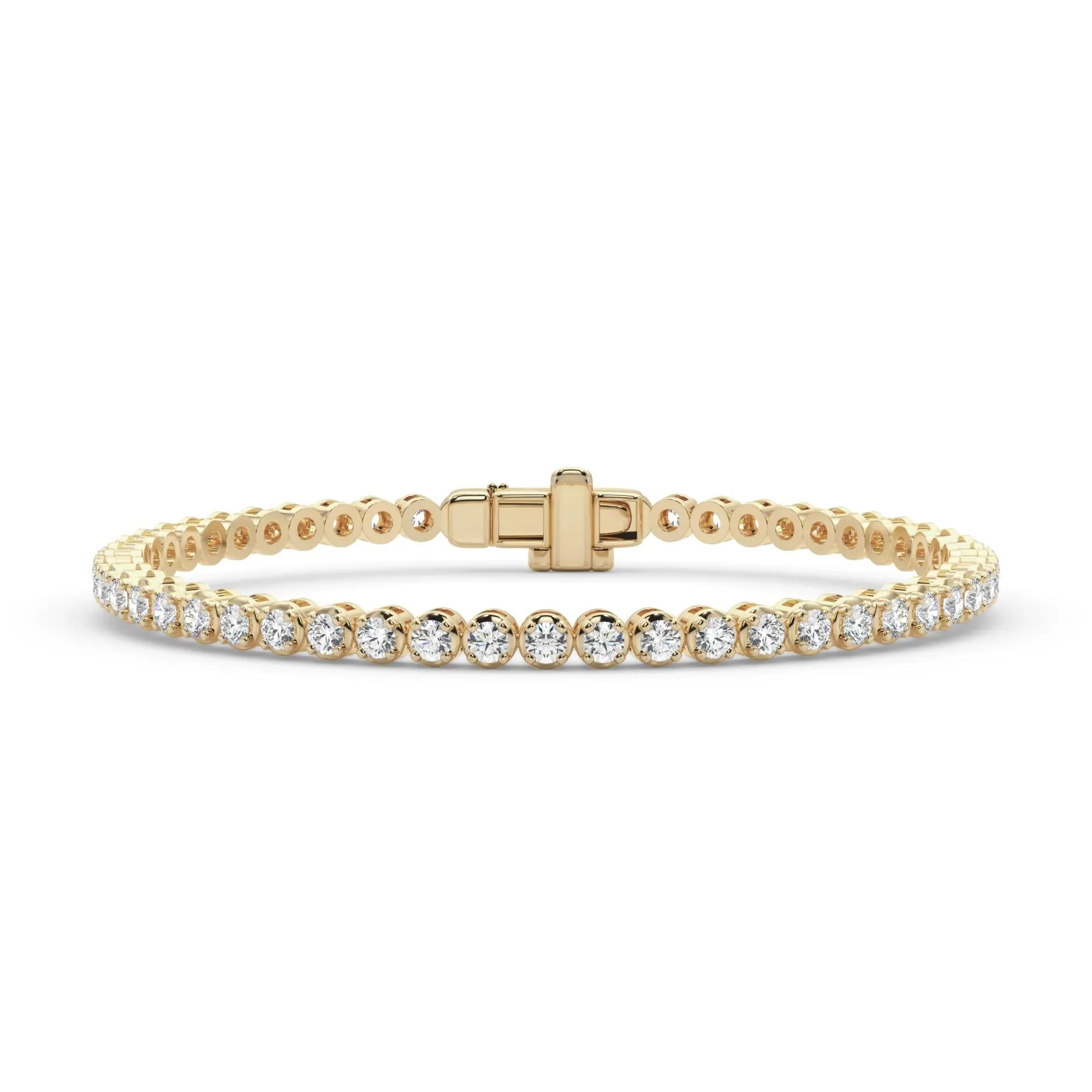 3 7/8 CT. Tw. Diamond Tennis Bracelet 10K Yellow Gold Size 2.00mm