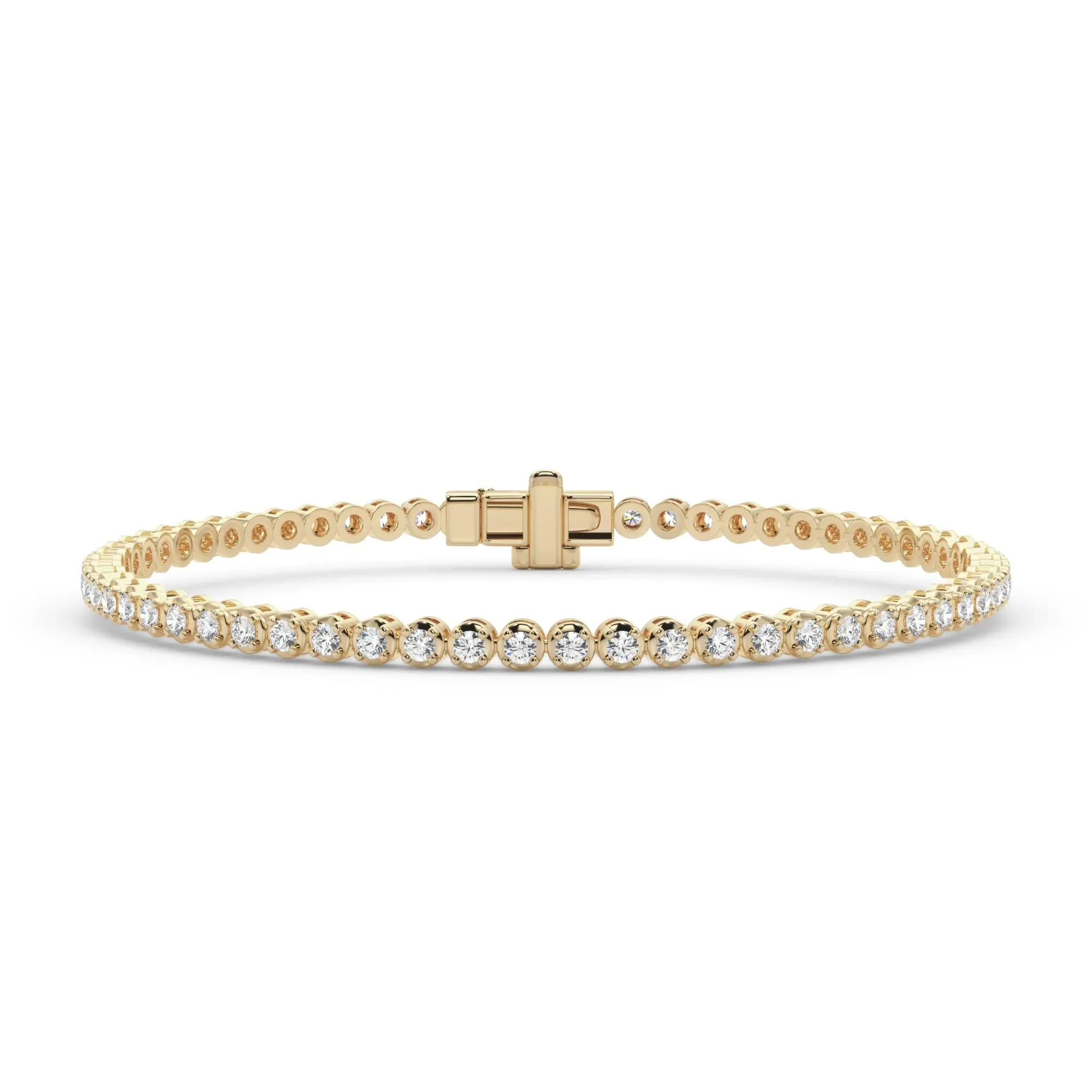 2 CT. Tw. Diamond Tennis Bracelet 10K Yellow Gold Size 2.00mm