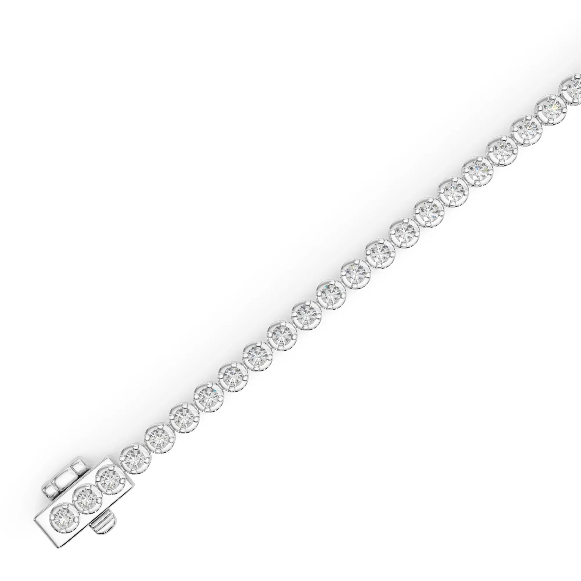 3 CT. Tw. Diamond Tennis Bracelet 10K White Gold Size 2.00mm - Image 3