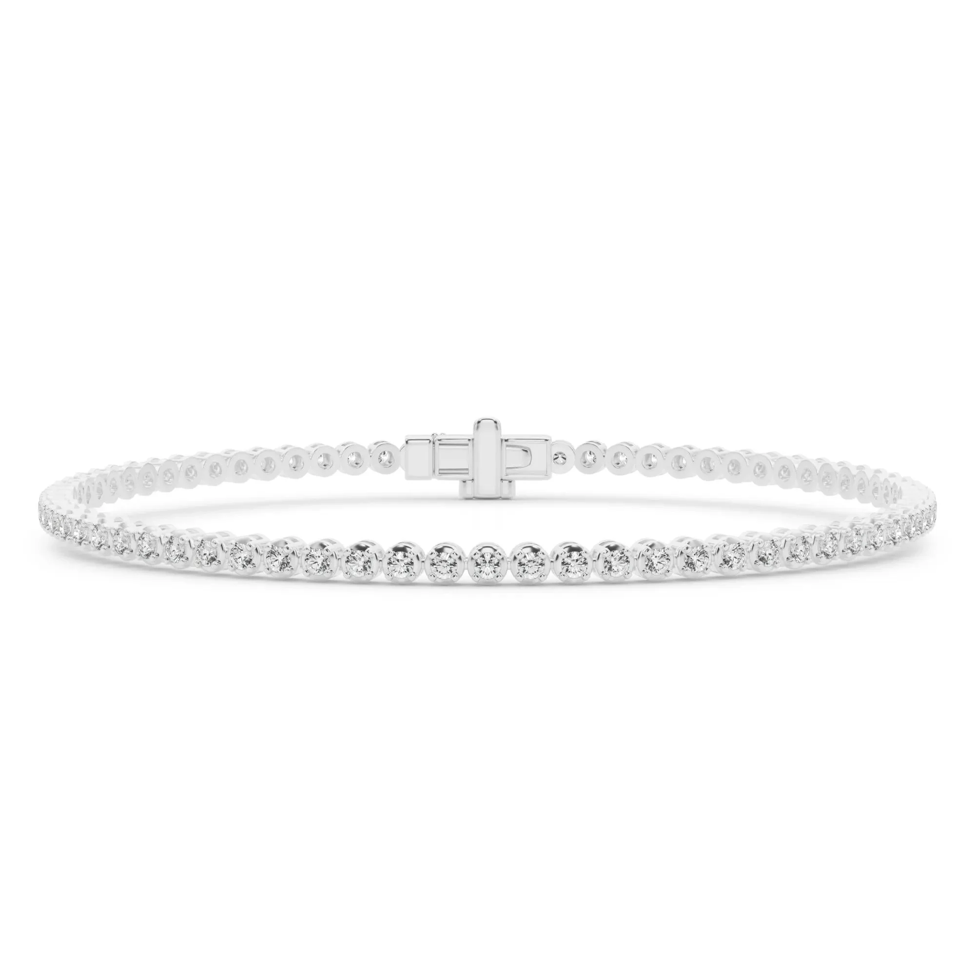 1 CT. Tw. Diamond Tennis Bracelet 10K White Gold Size 2.00mm