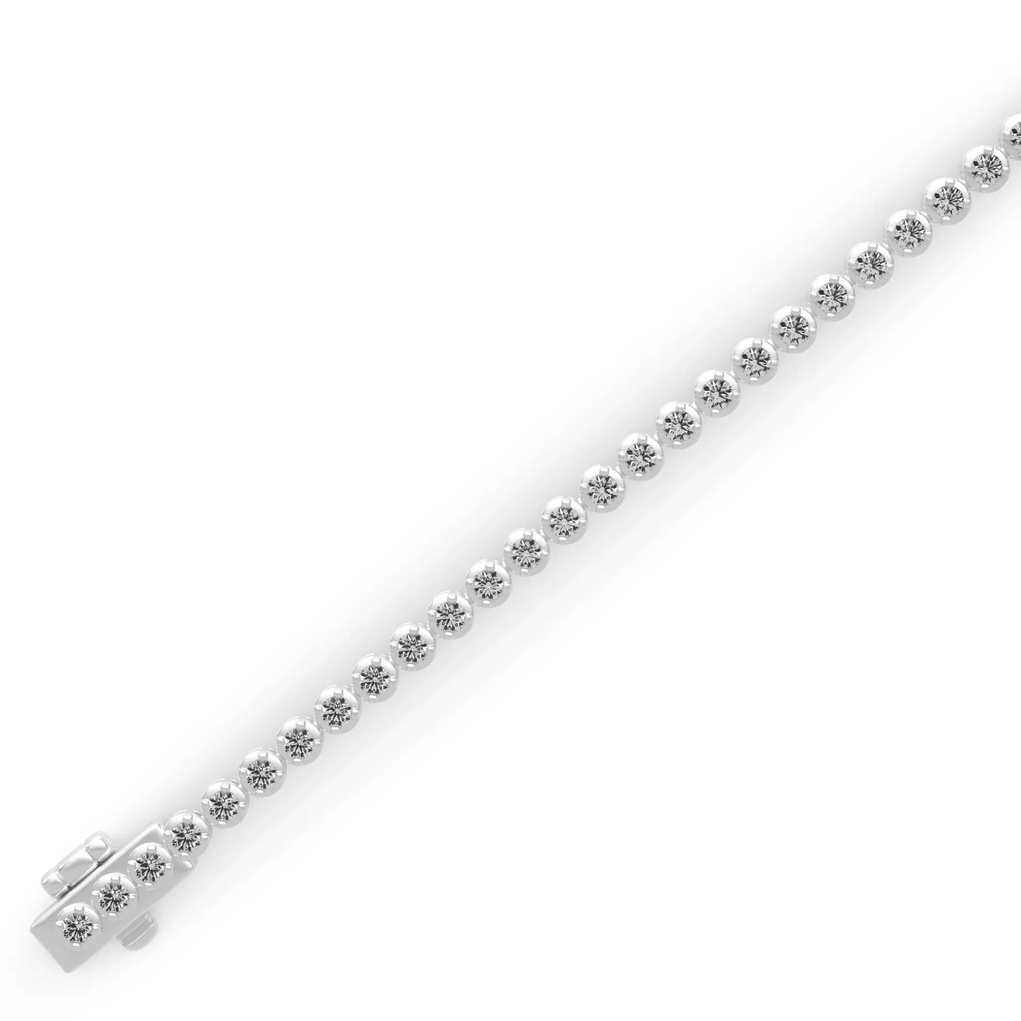 1/10 CT. Tw. Diamond Tennis Bracelet 10K White Gold Size 2.00mm - Image 3