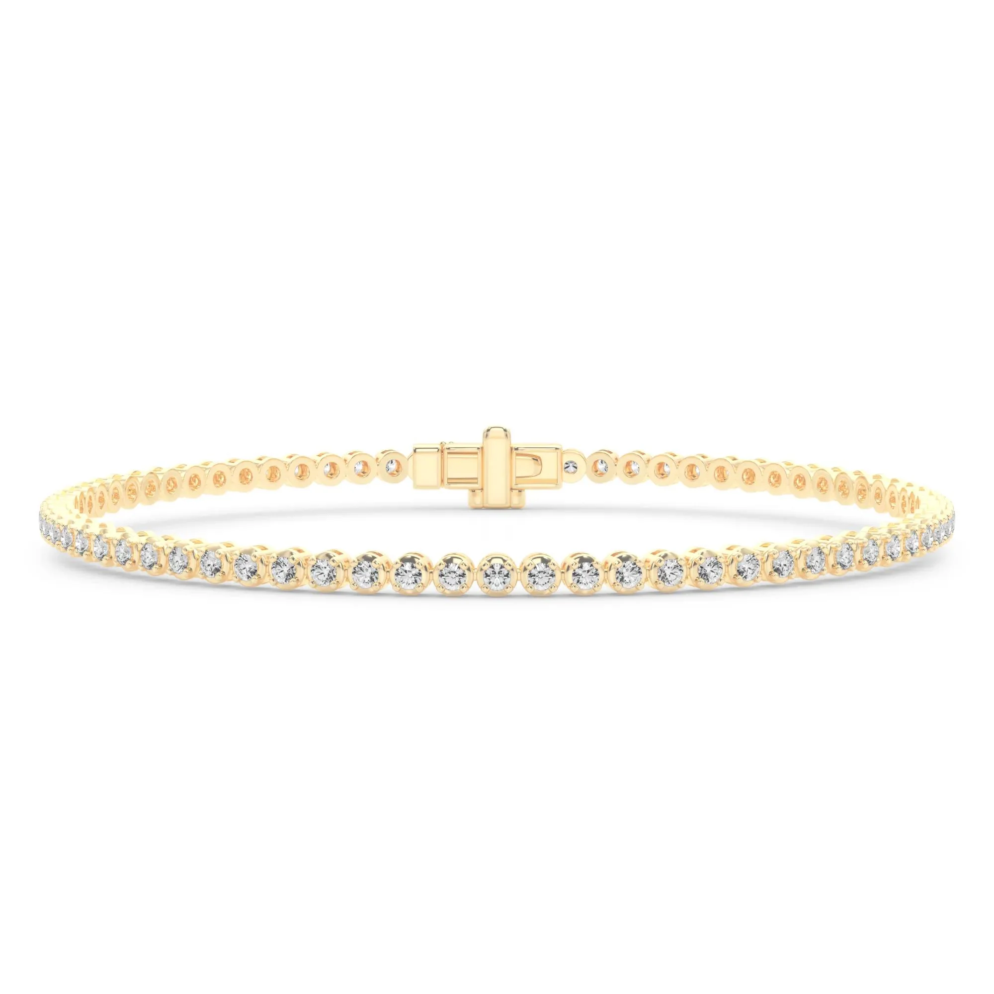 1 CT. Tw. Diamond Tennis Bracelet 10K Yellow Gold Size 2.00mm