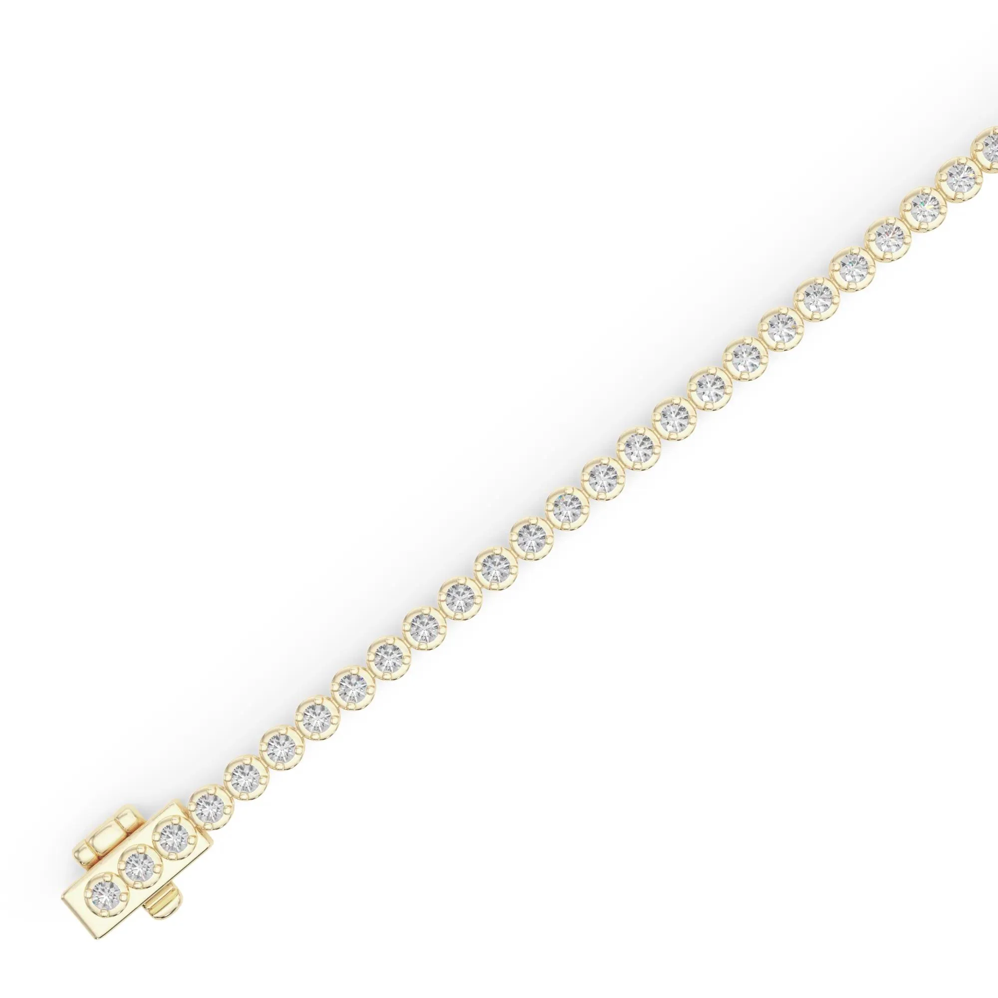 2 1/3 CT. Tw. Diamond Tennis Bracelet 10K Yellow Gold Size 2.00mm - Image 3