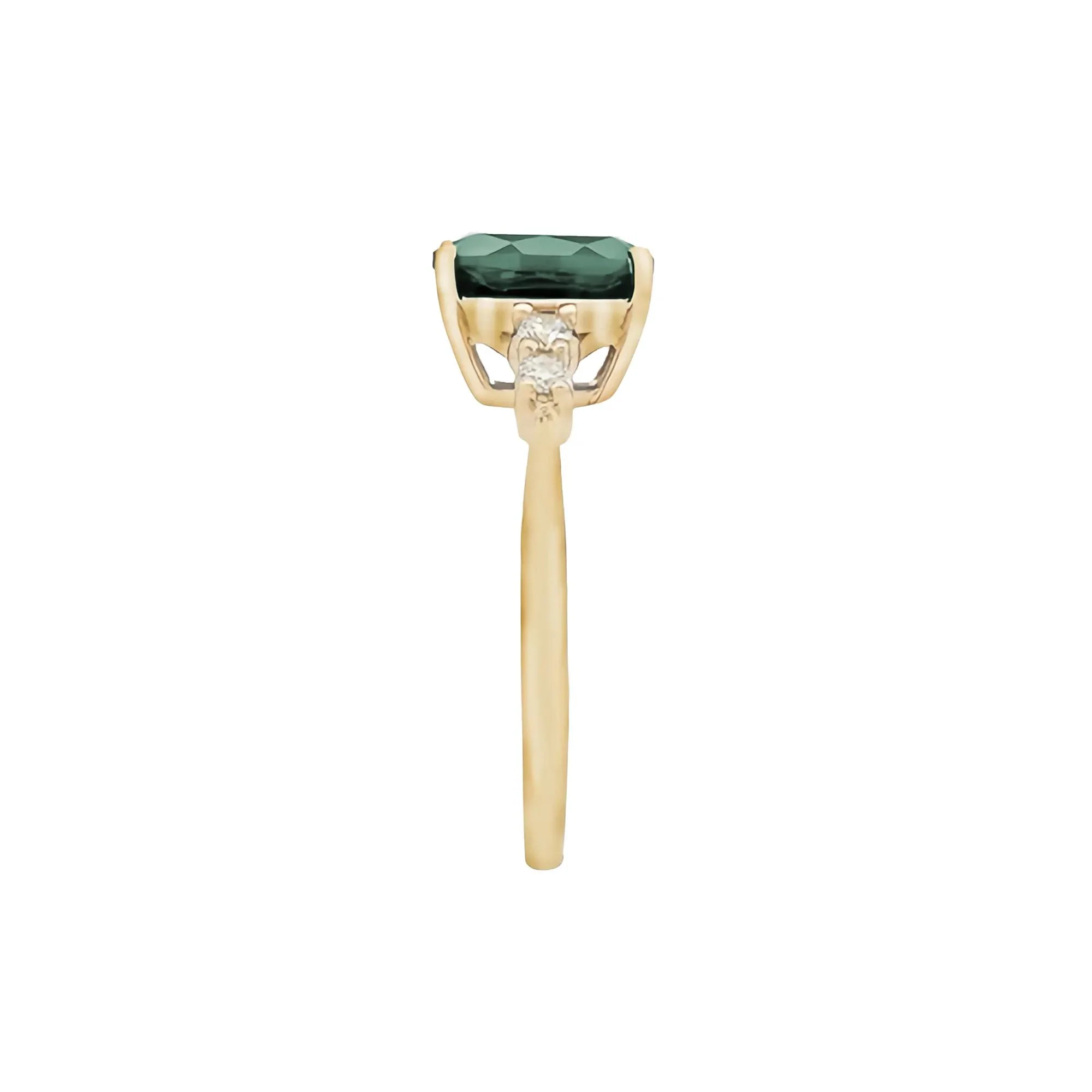 1/7 CT. Tw. Lab-Created Alexandrite and Diamond Ring 10K Yellow Gold Round Brilliant Cut Size 6 1mm - Image 3