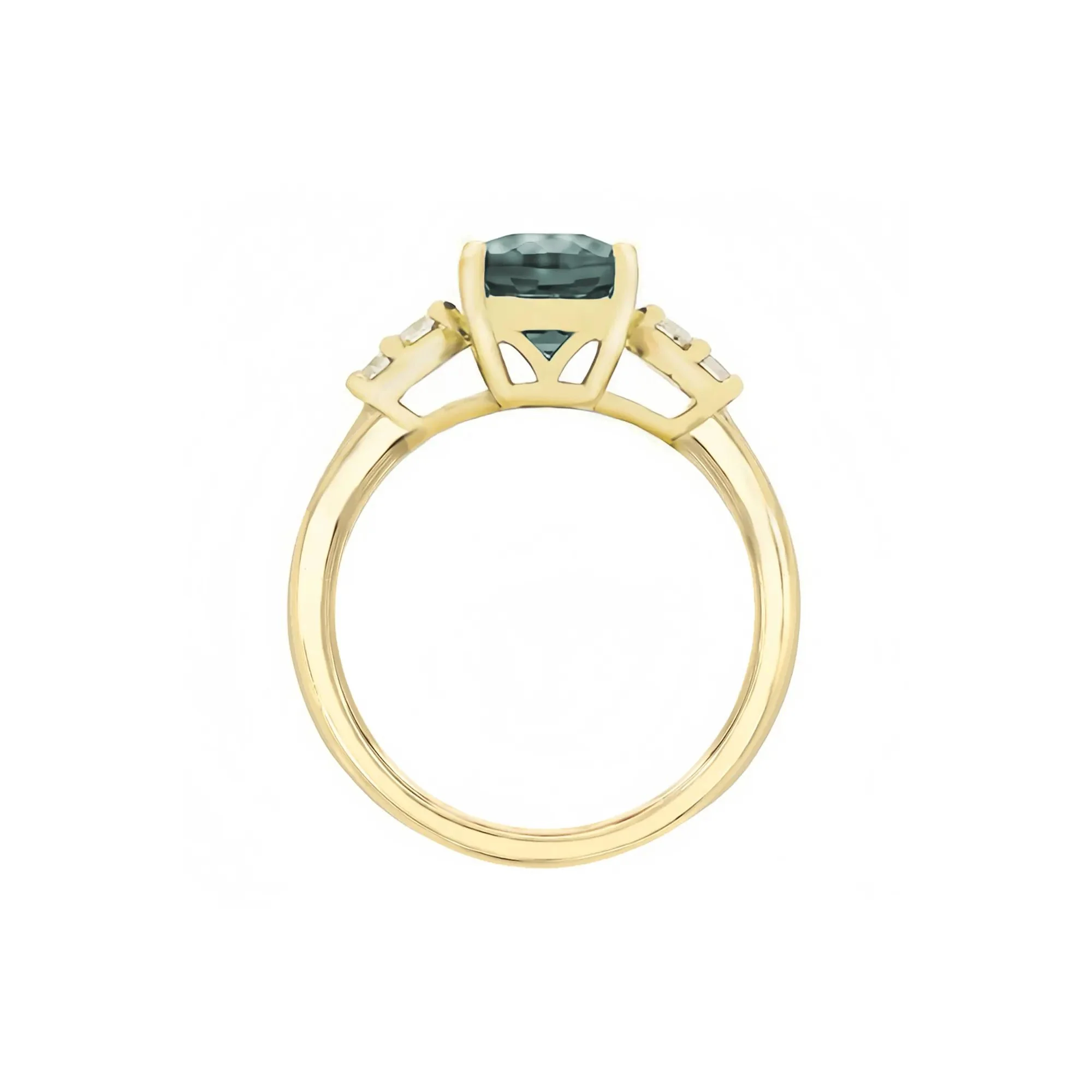 1/7 CT. Tw. Lab-Created Alexandrite and Diamond Ring 10K Yellow Gold Round Brilliant Cut Size 9 1mm - Image 2