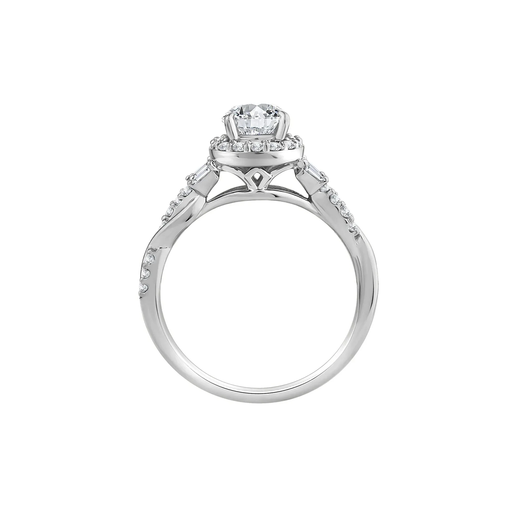 1 CT. Tw. Lab Grown Diamond Pear-Shaped Halo Engagement Ring 10K White Gold Round Brilliant Cut Size 8.5 - Image 2