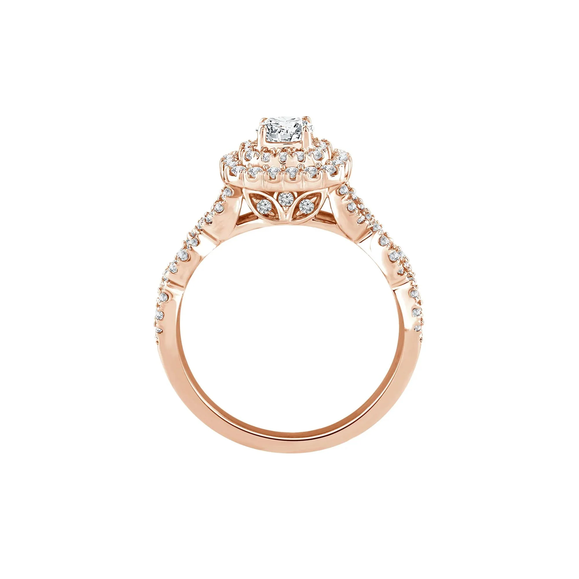 1 CT. Tw. Lab Grown Diamond Engagement Ring 10K Rose Gold Round Brilliant Cut Size 9 1mm - Image 2