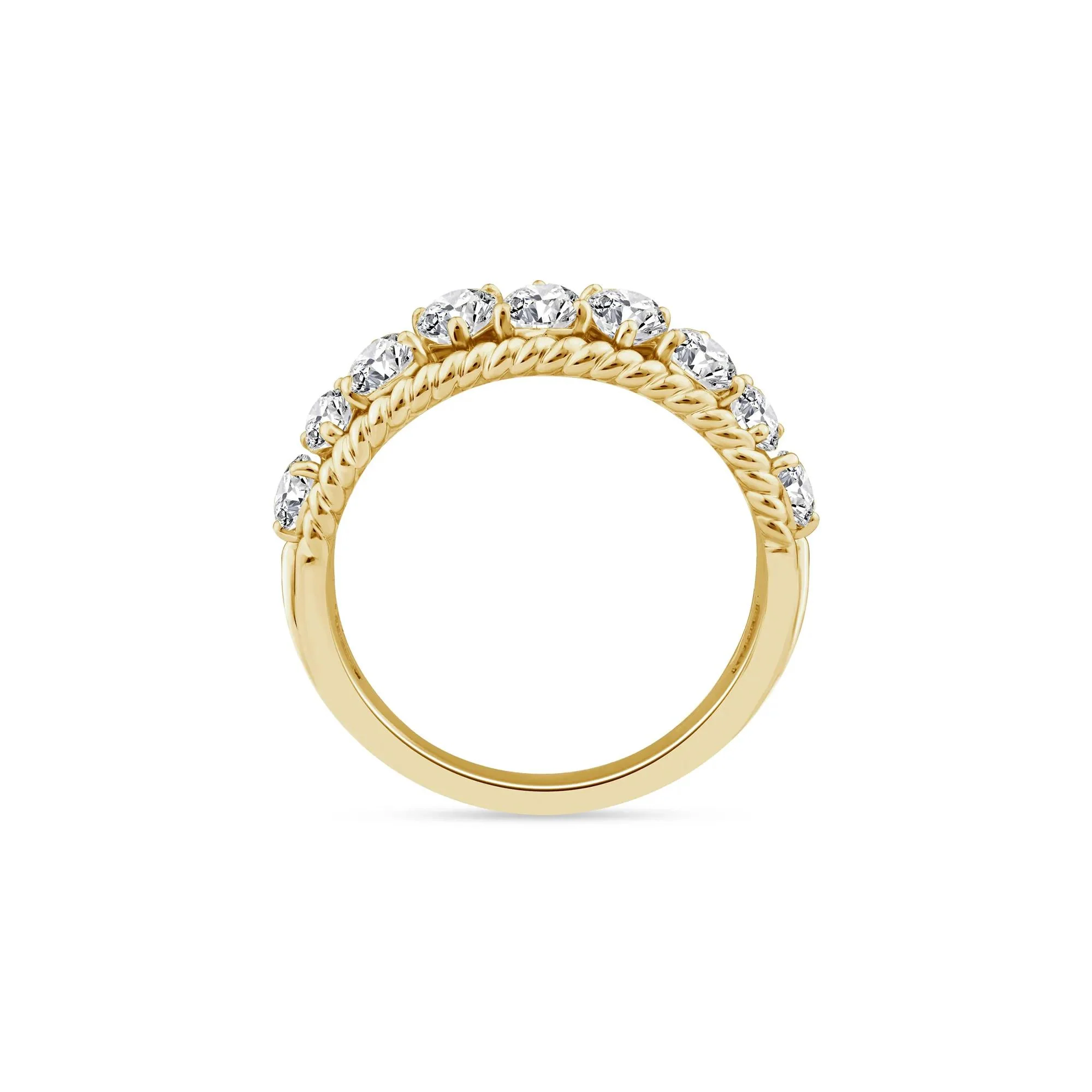 2 CT. Tw. Lab Grown Diamond Pear-Shaped Band Ring 14K Yellow Gold Size 7.5 - Image 2