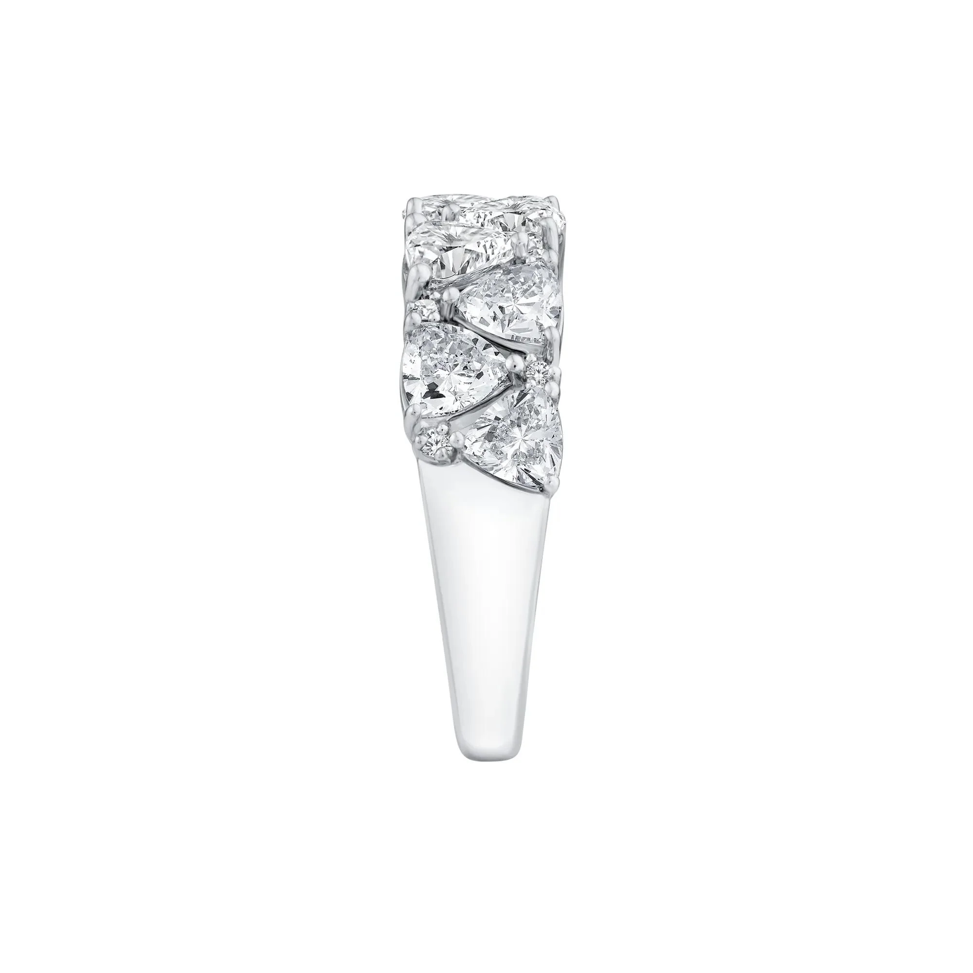 1 3/4 CT. Tw. Lab Grown Diamond Trillion and Round Band Ring 14K White Gold Round Brilliant Cut Size 7.5 - Image 3