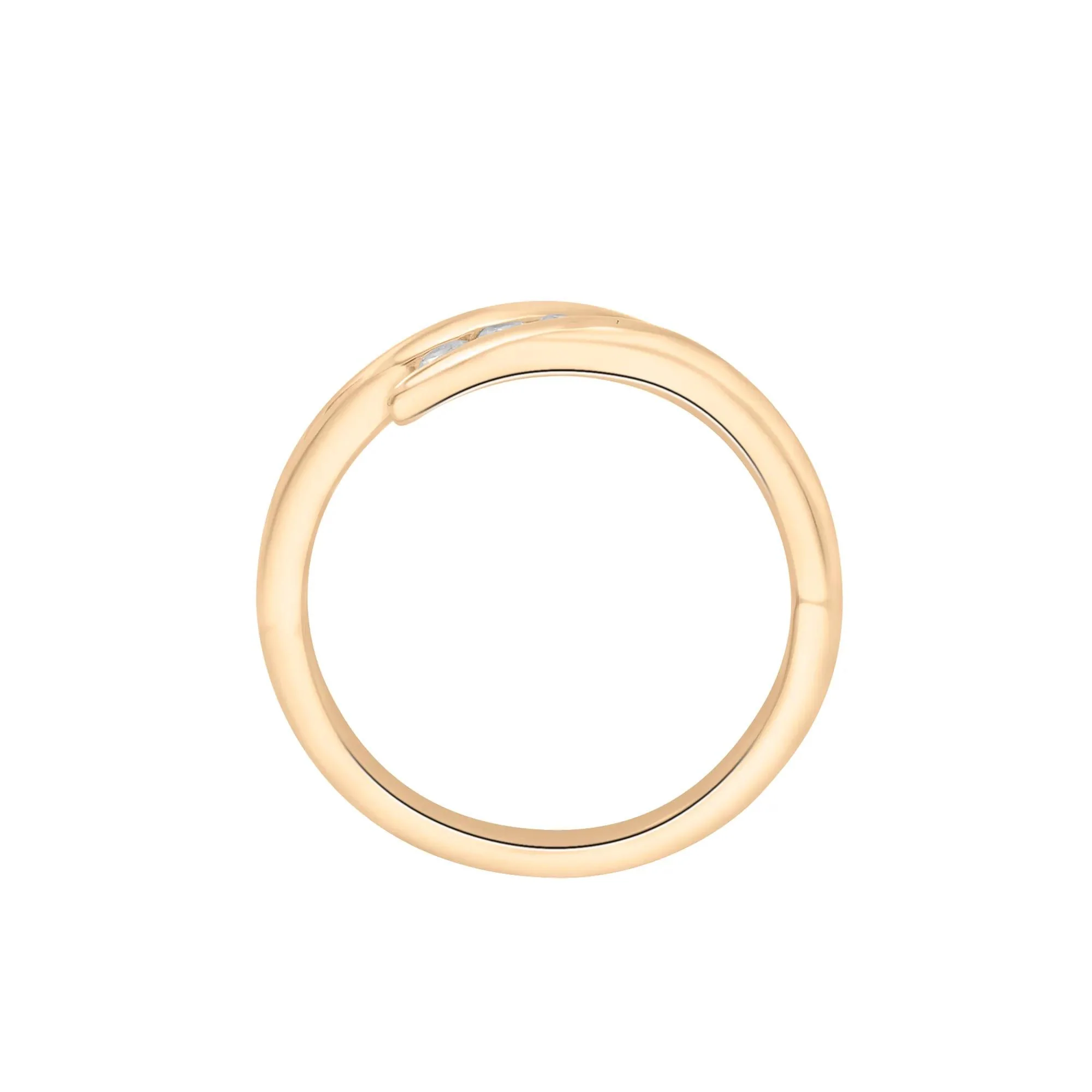 1/4 CT. Tw. Diamond Bypass Ring 10K Yellow Gold Round Brilliant Cut Size 6 2mm - Image 5