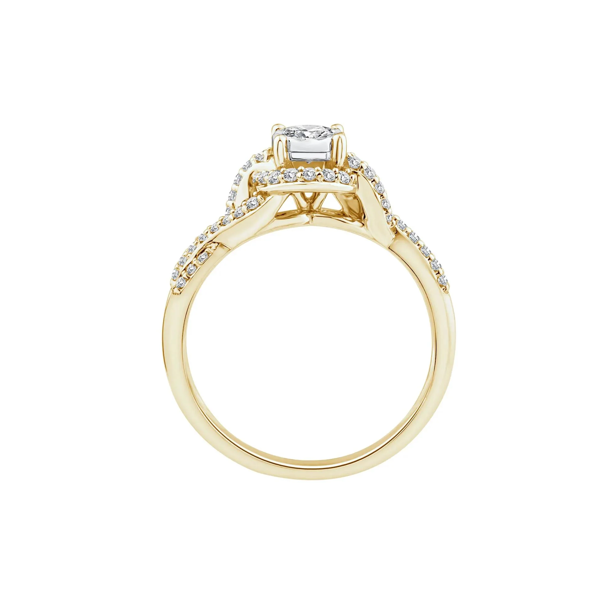 1/2 CT. Tw. Lab Grown Diamond Promise Ring 10K Yellow Gold Round Brilliant Cut Size 8 - Image 2