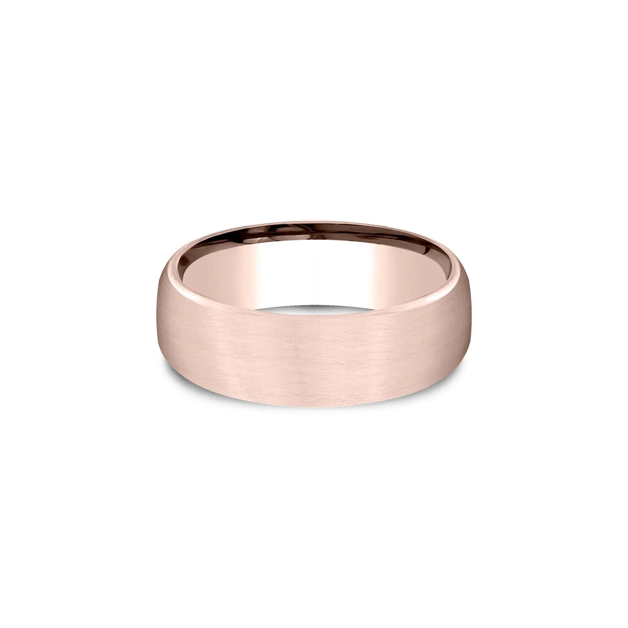 Wedding Band Ring 14K Rose Gold Size 10.5 7.5mm