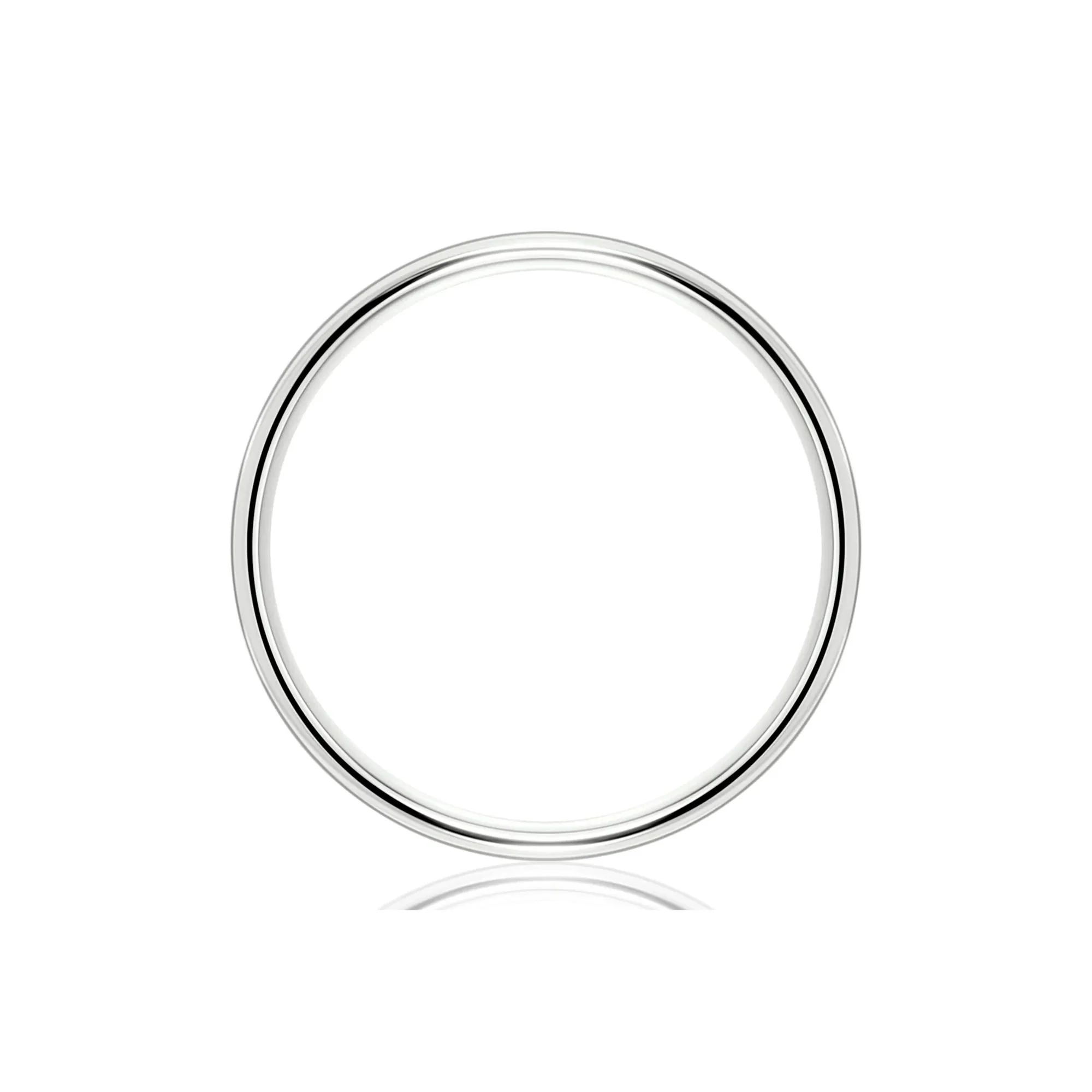 Wedding Band Ring 14K White Gold Size 7.5 7.5mm - Image 2