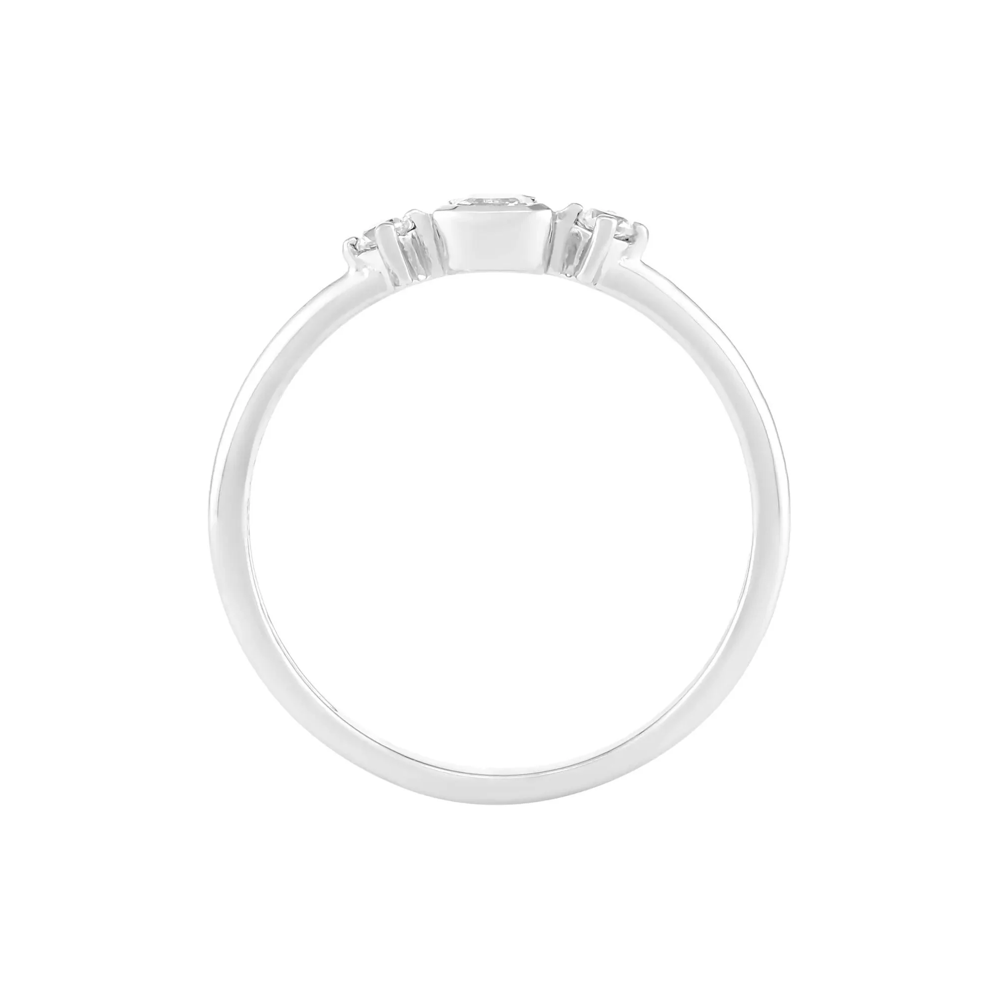 Asscher-Cut Lab-Created White Sapphire Stack Ring .925 Sterling Silver Size 10 1.5mm - Image 3