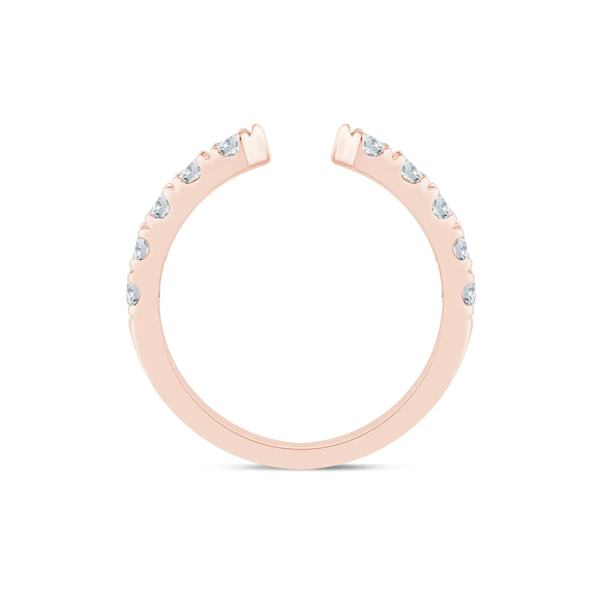 5/8 CT. Tw. Lab Grown Diamond Open Anniversary Band Ring 10K Rose Gold Round Brilliant Cut Size 7.5 2.5mm - Image 5