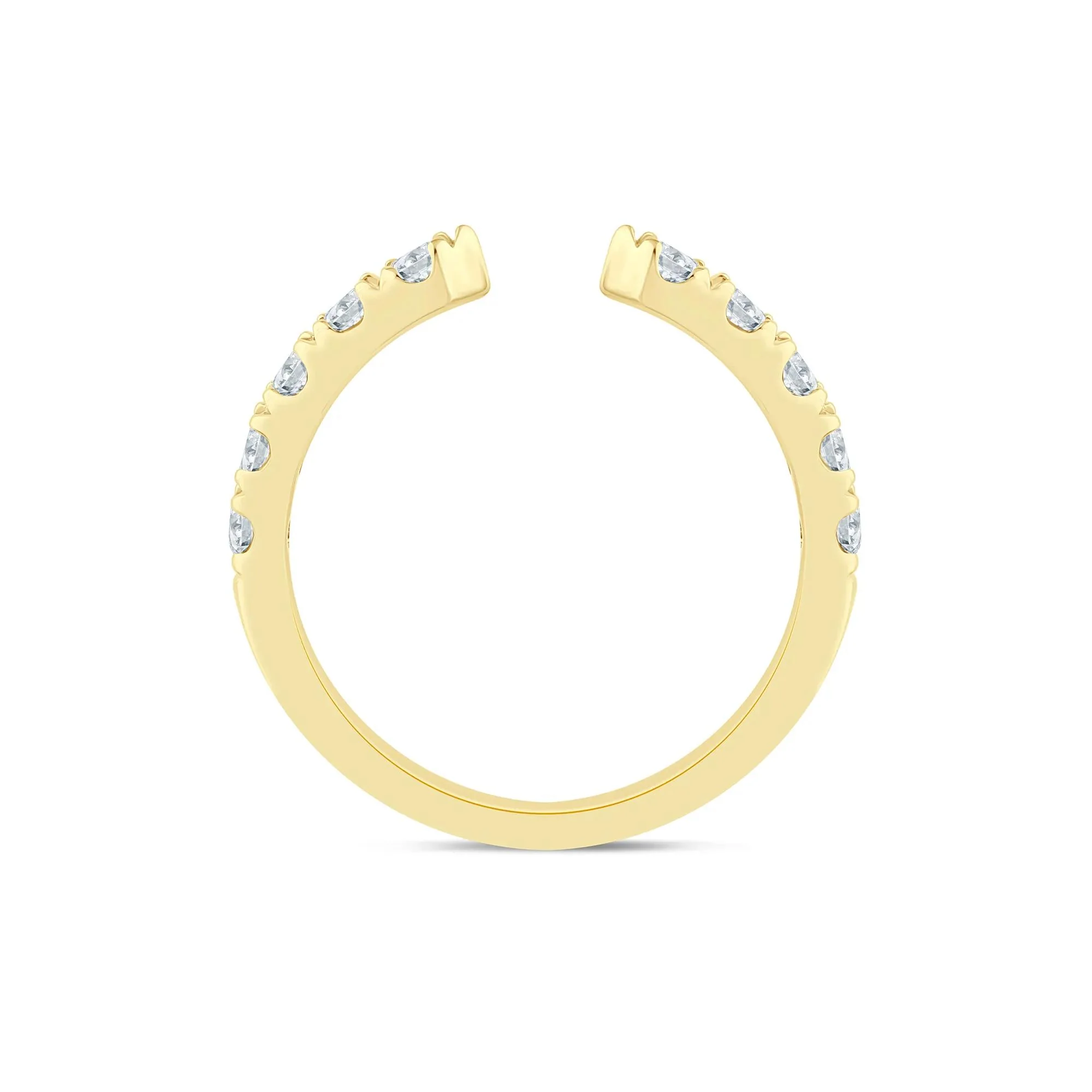 5/8 CT. Tw. Lab Grown Diamond Open Anniversary Band Ring 14K Yellow Gold Size 7.5 2.5mm - Image 2