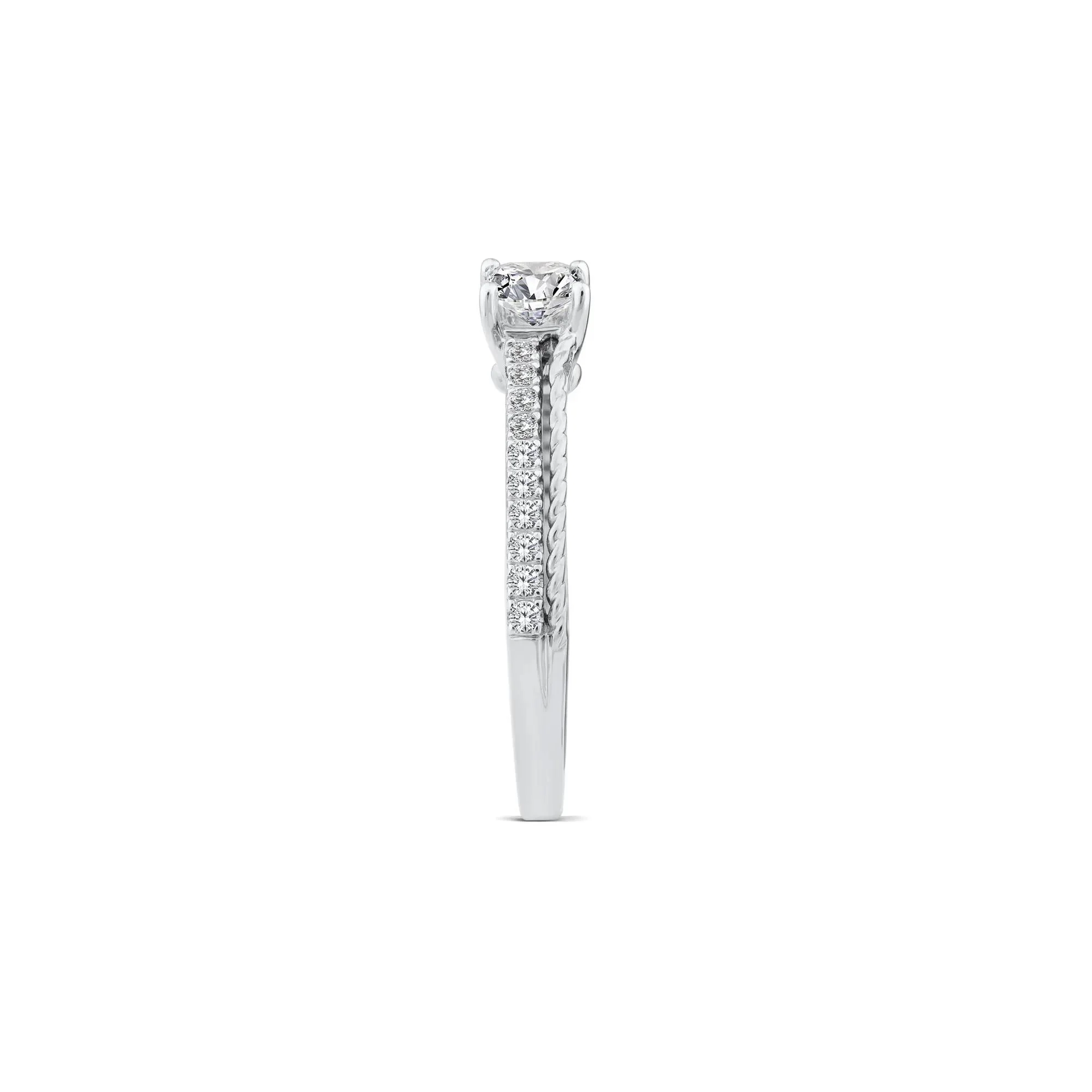 5/8 CT. Tw. Princess-Cut Diamond Engagement Ring 14K White Gold Round Brilliant Cut Size 7.5 2mm - Image 3