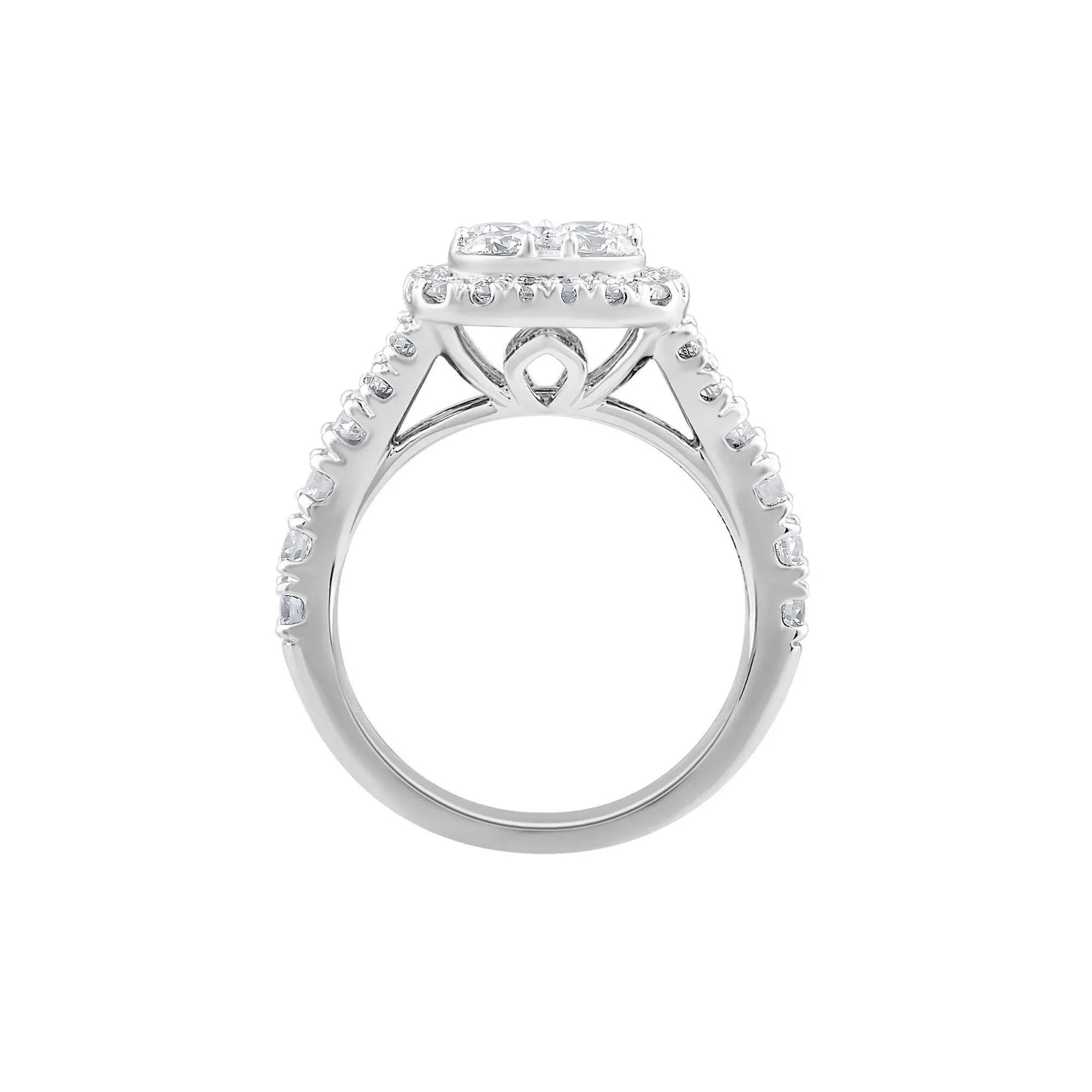 2 CT. Tw. Lab Grown Diamond Composite Engagement Ring 14K White Gold Round Brilliant Cut Size 7 - Image 2