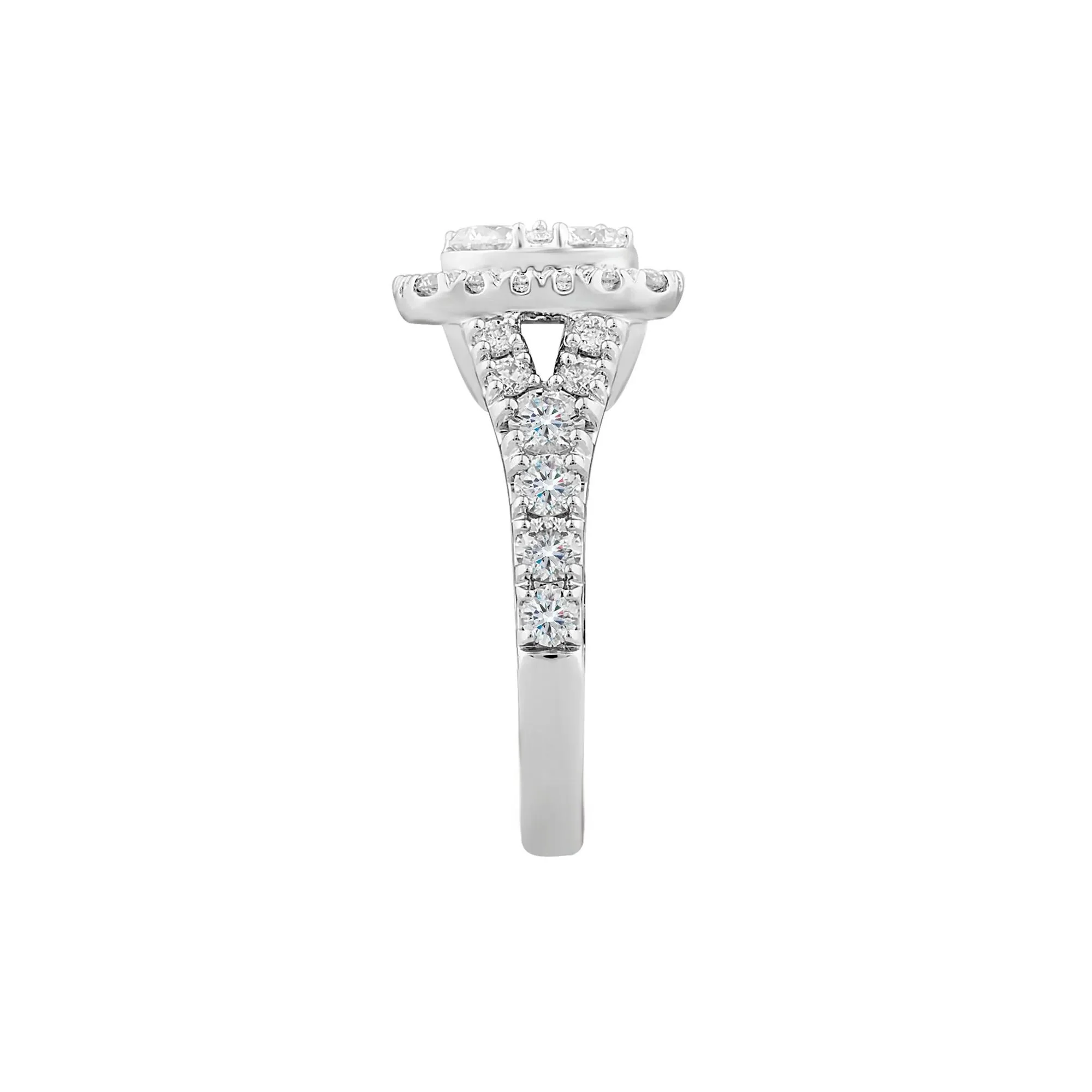 2 CT. Tw. Lab Grown Diamond Composite Engagement Ring 14K White Gold Round Brilliant Cut Size 7.5 - Image 3