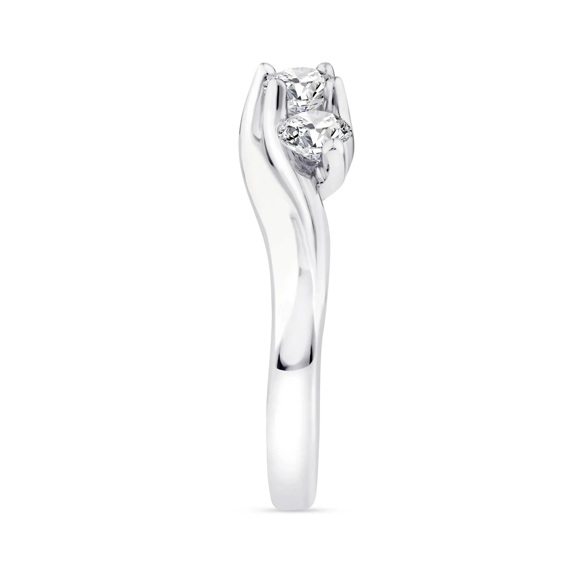 1 CT. Tw. Diamond Three-Stone Ring 14K White Gold Round Brilliant Cut Size 5.5 2.5mm - Image 3