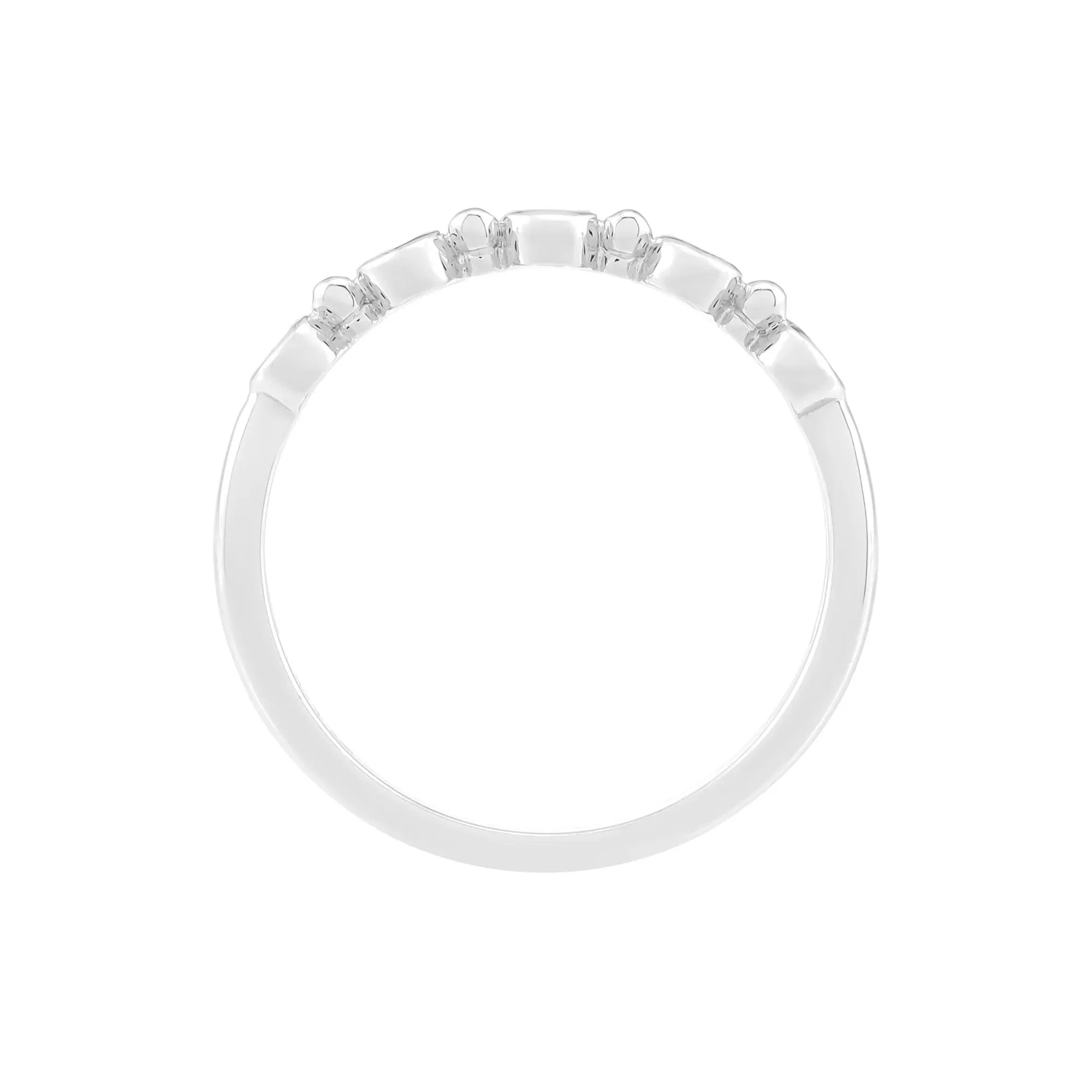 Citrine Bezel Stack Ring .925 Sterling Silver Round Brilliant Cut White Size 6 2mm - Image 2