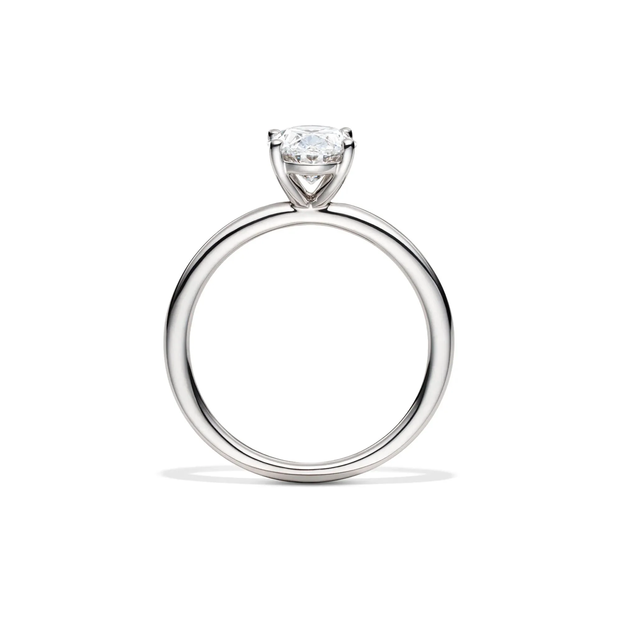 Lab Grown Diamond Solitaire Oval Engagement Ring 14K White Gold (1/2 CT.) Size 4.5 2mm