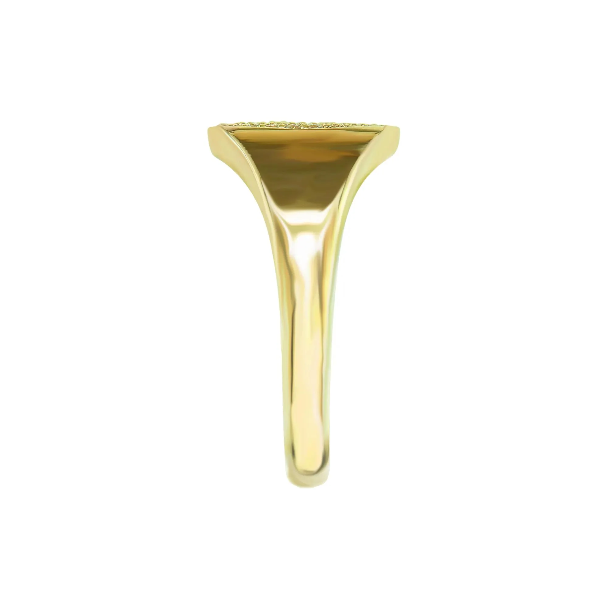 1/4 CT. Tw. Diamond Oval Ring 10K Yellow Gold Size 8.5 1mm - Image 3
