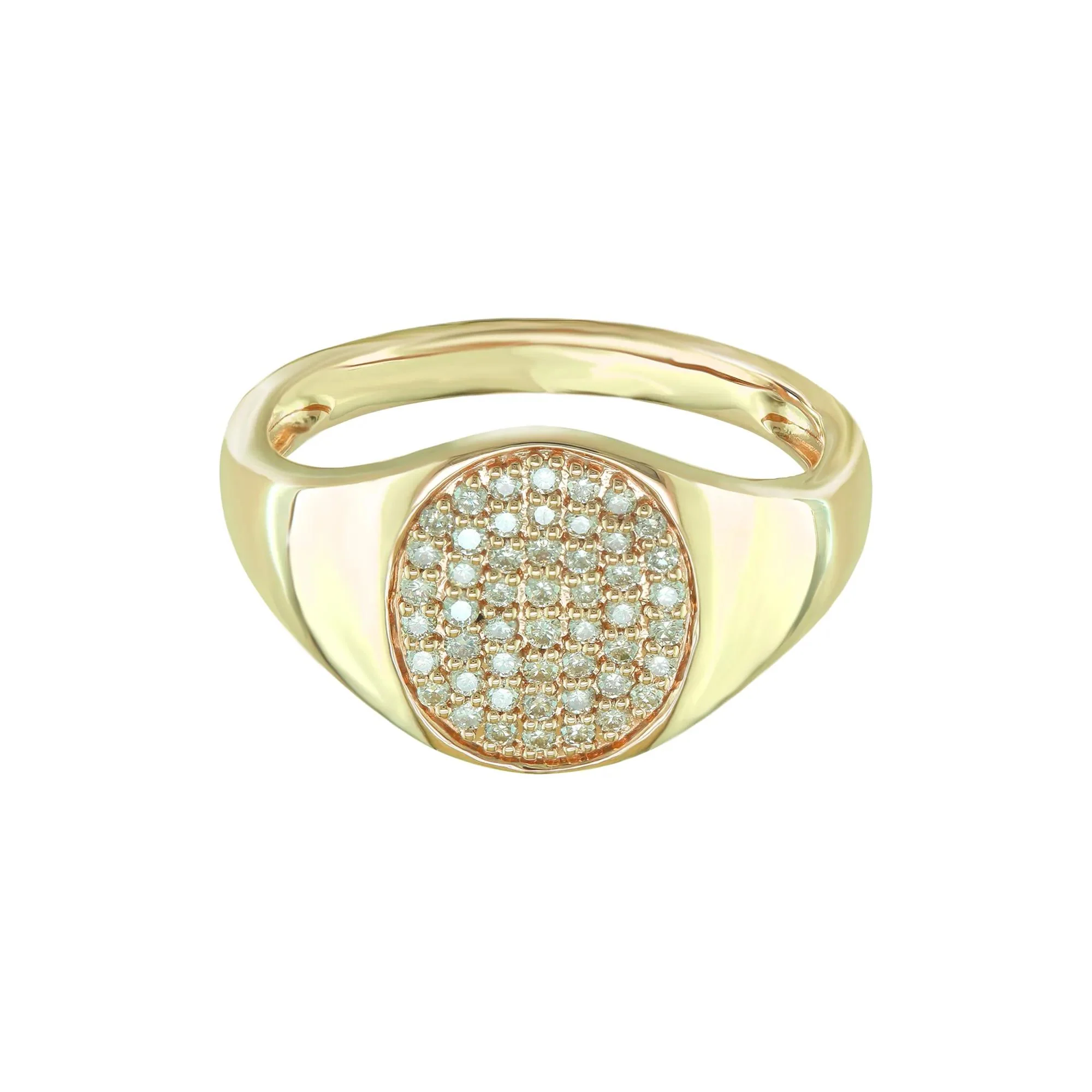 1/4 CT. Tw. Diamond Oval Ring 10K Yellow Gold Size 9 1mm