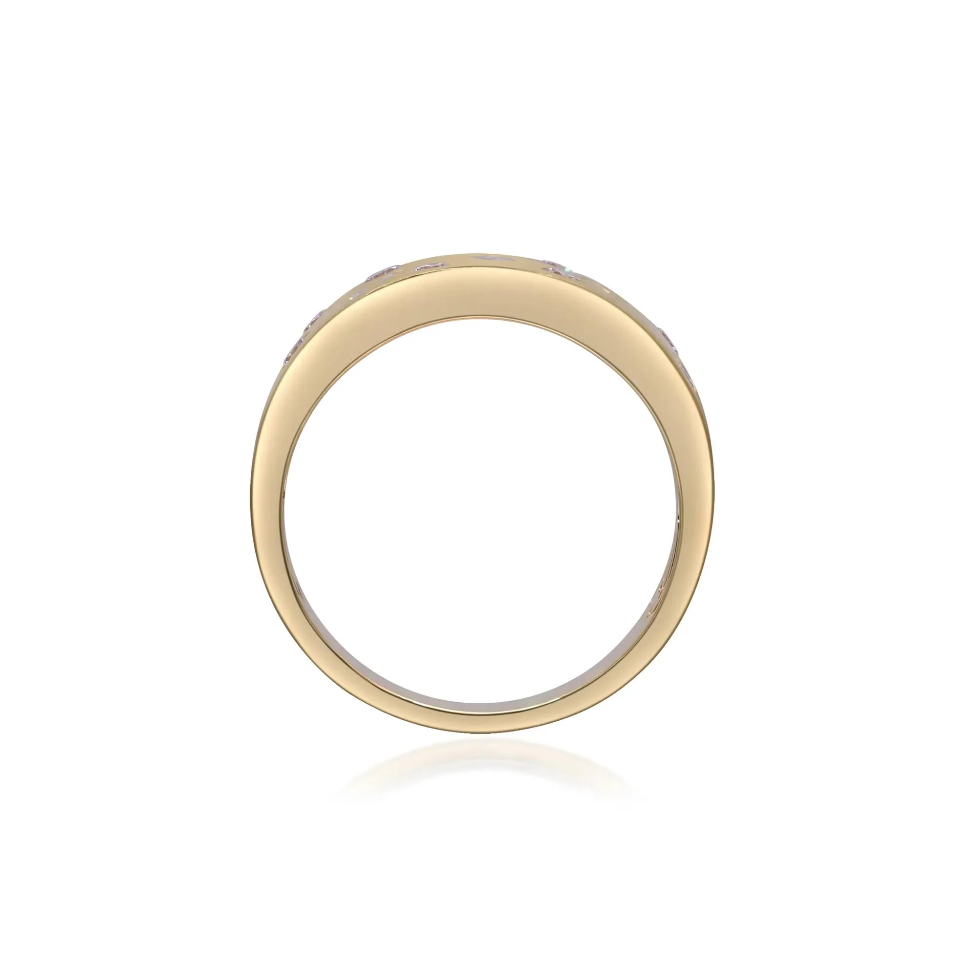 Multi-Cut Diamond Ring 10K Yellow Gold Size 9 2mm - Image 5