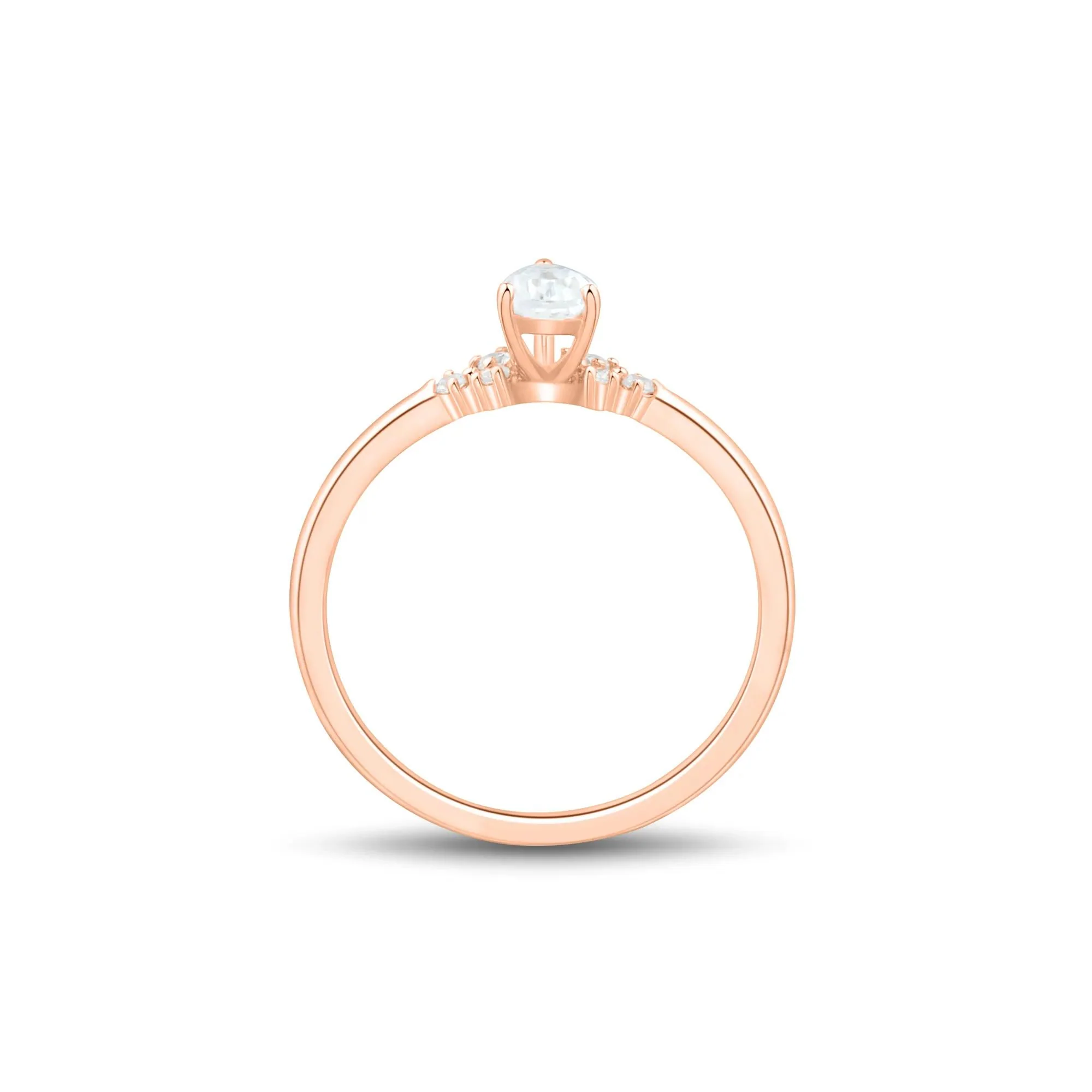 3/8 CT. Tw. Lab Grown Diamond Promise Ring 10K Rose Gold Size 7.5 1mm - Image 2