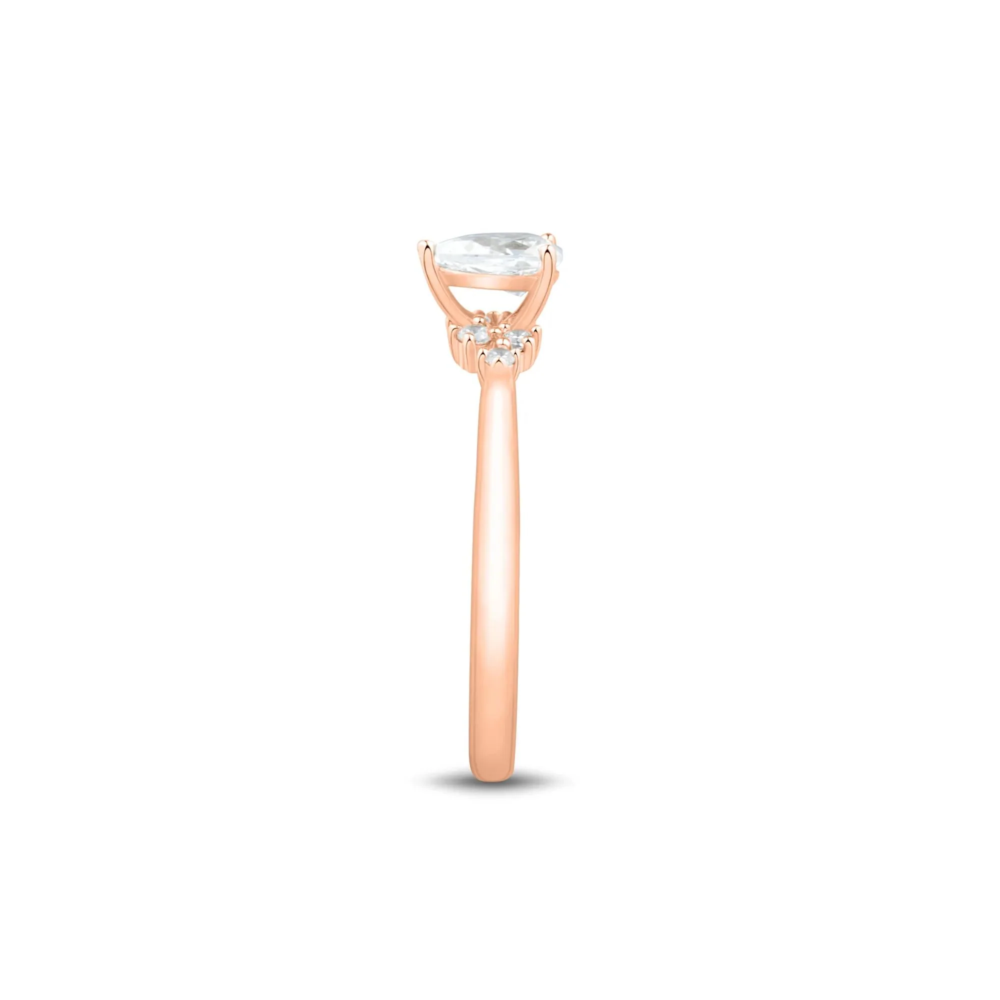 3/8 CT. Tw. Lab Grown Diamond Promise Ring 10K Rose Gold Size 7.5 1mm - Image 3