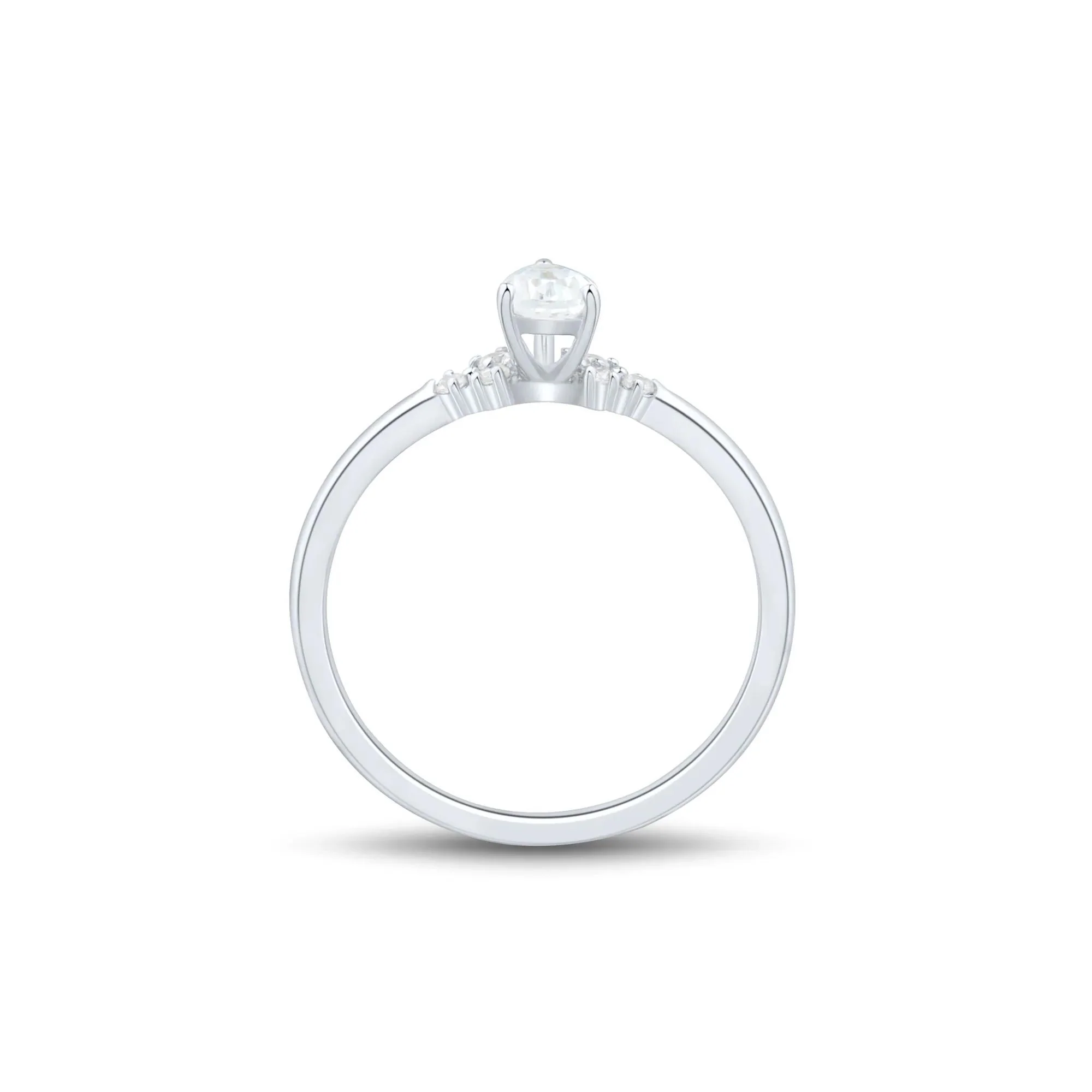 3/8 CT. Tw. Lab Grown Diamond Promise Ring 10K White Gold Size 7 1mm - Image 2