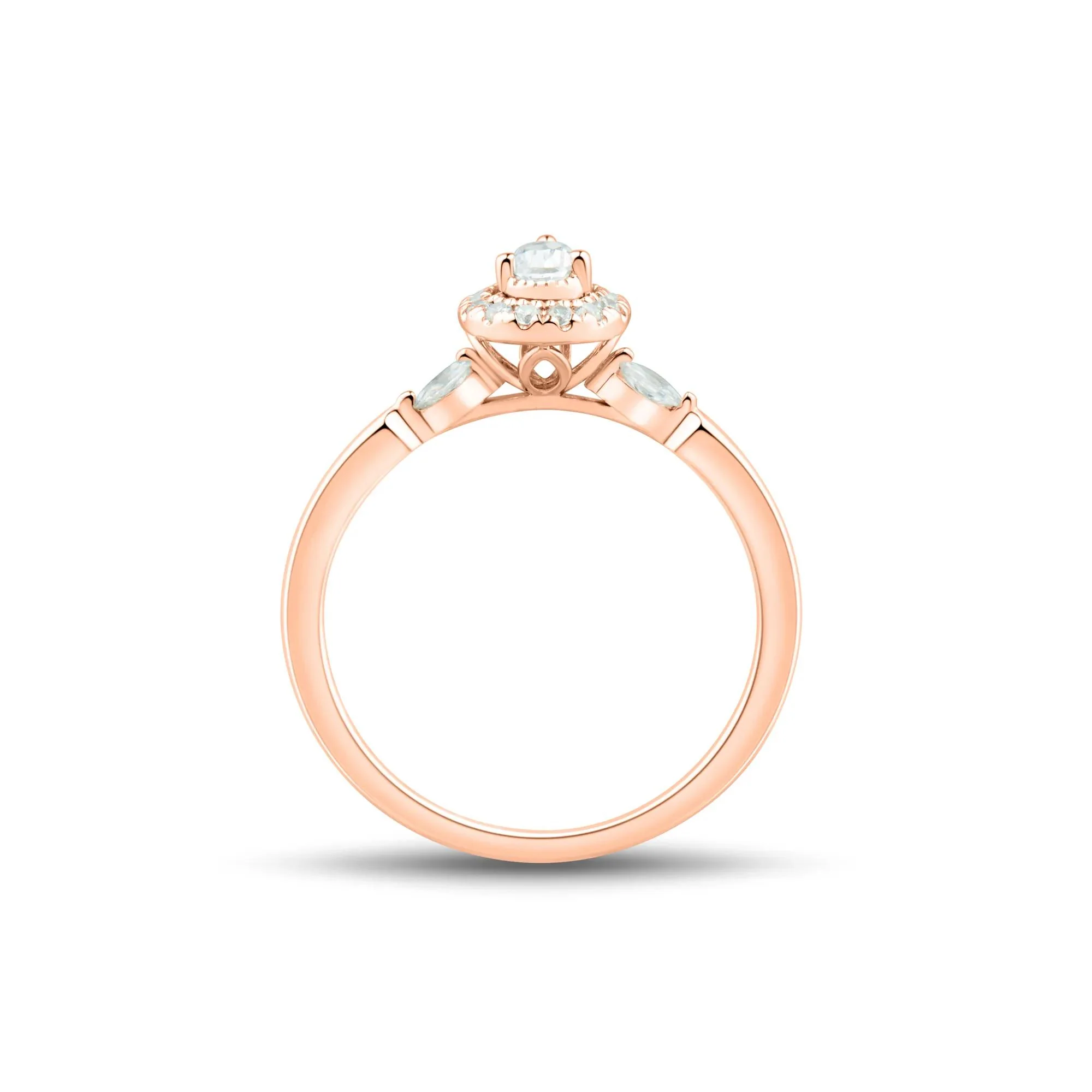 1/3 CT. Tw. Lab Grown Diamond Ring 10K Rose Gold Size 5.5 1mm - Image 2