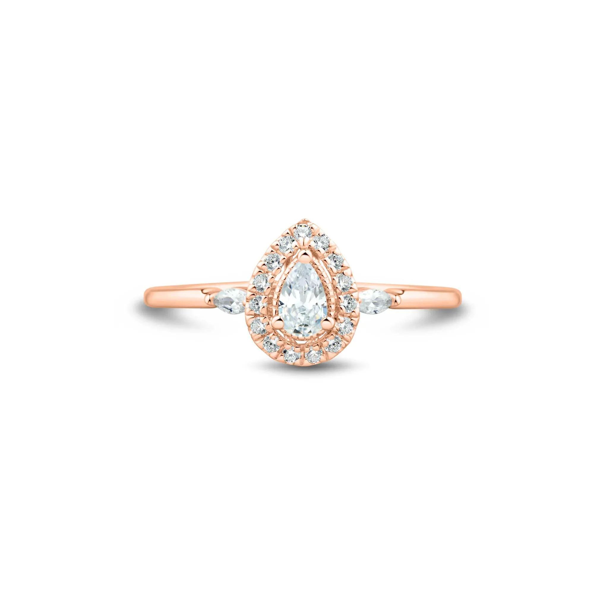 1/3 CT. Tw. Lab Grown Diamond Ring 10K Rose Gold Size 7 1mm
