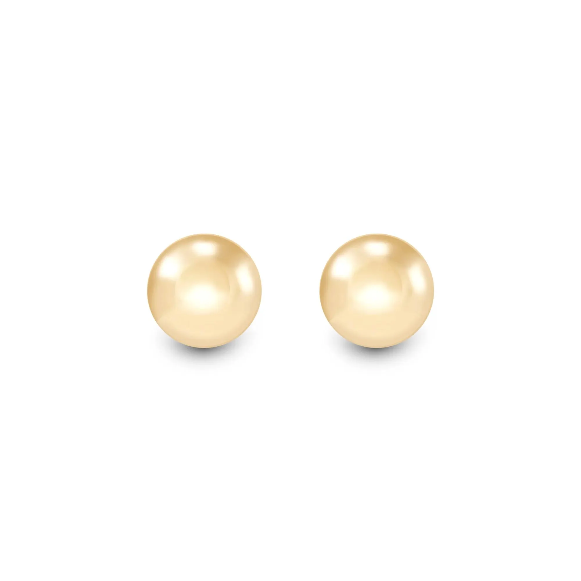Polished Ball Stud Earrings 14K Yellow Gold Size 8.00mm