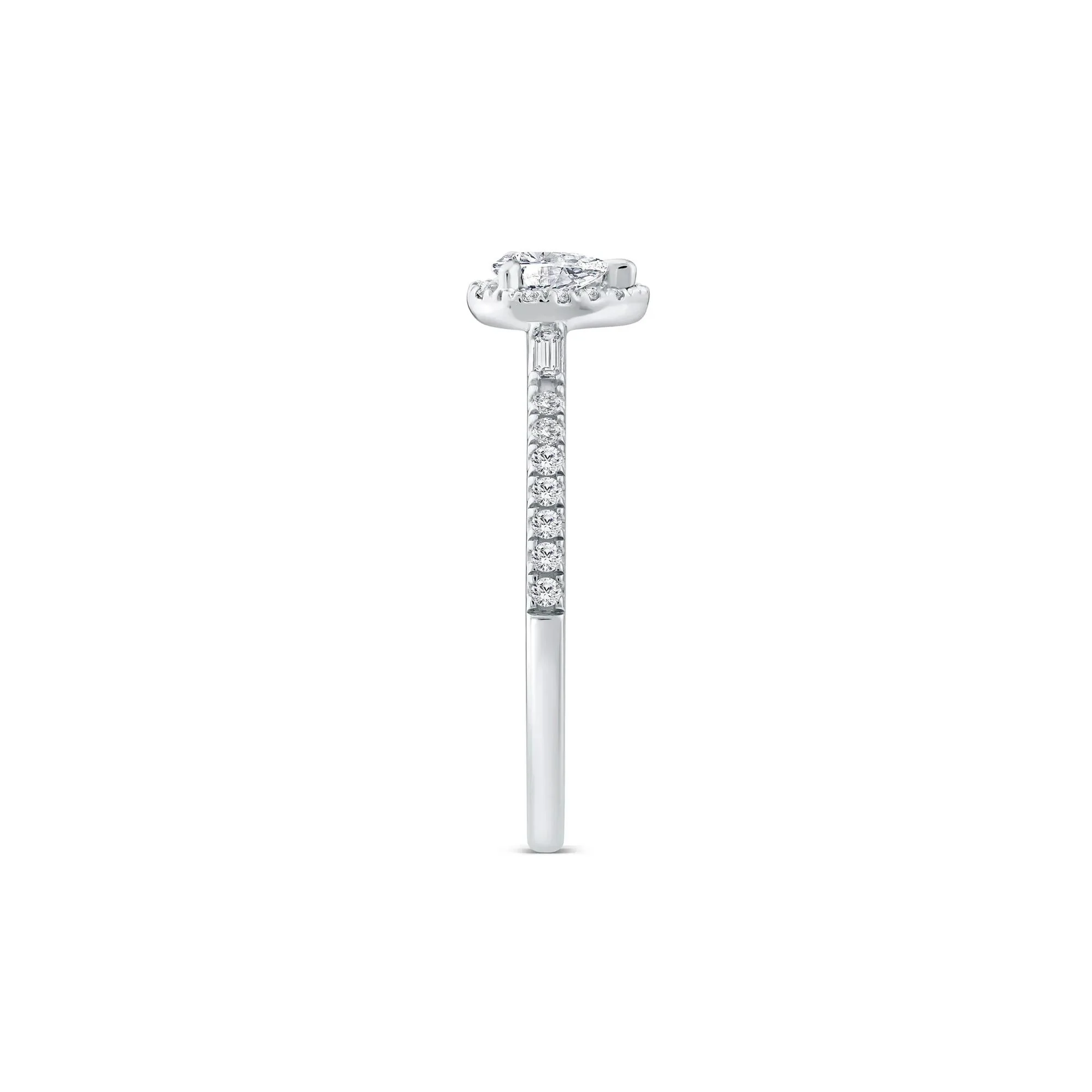 3/8 CT. Tw. Pear-Shaped Diamond Halo Engagement Ring 10K White Gold Round Brilliant Cut Size 6.5 1mm - Image 3