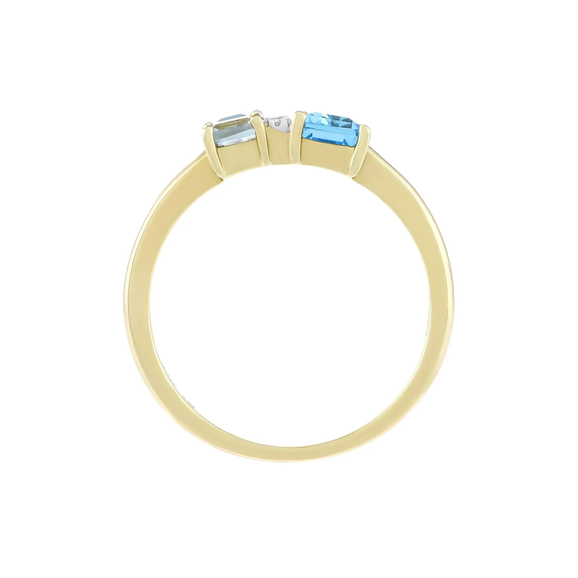 Blue Topaz London Blue Topaz and Diamond Accent Ring 10K Yellow Gold Size 6 2mm - Image 2
