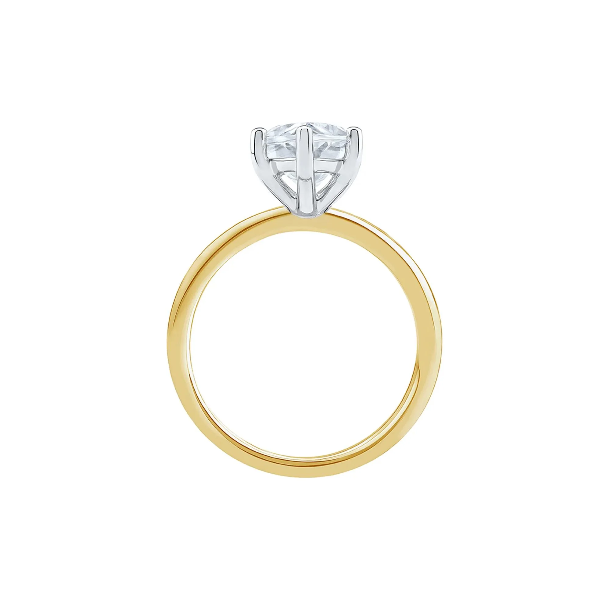Lab Grown Diamond Solitaire Marquise Engagement Ring 14K White & Yellow Gold (3 CT.) Size 8 2mm - Image 4